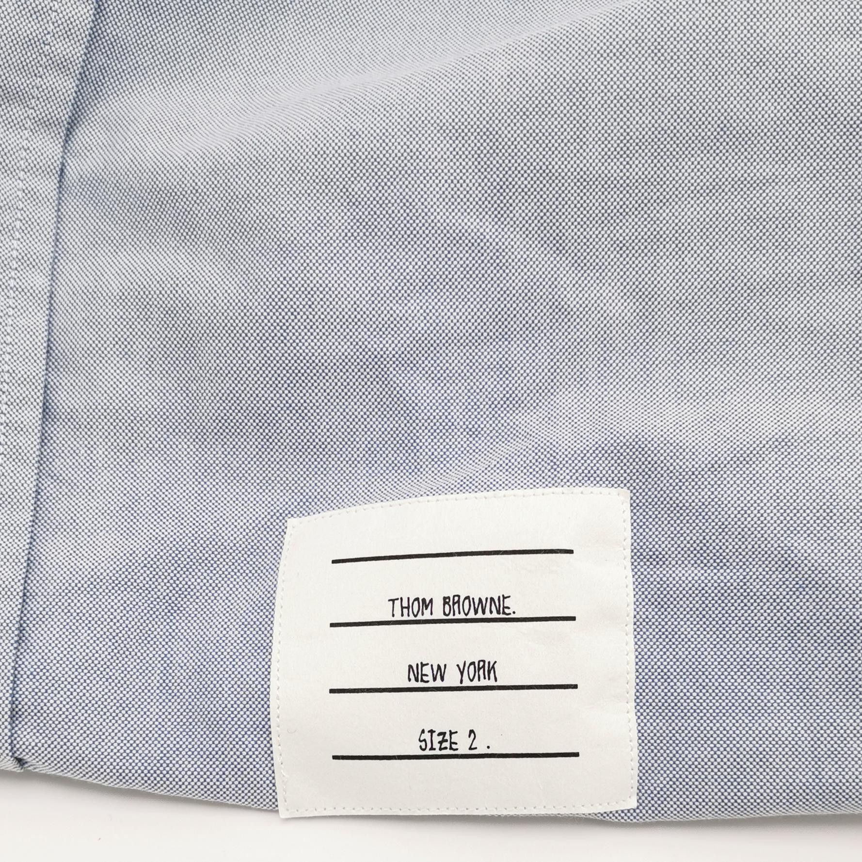 Thom Browne Thom Browne Cotton Solid Collar Long-Sleeve Shirt M Size US M / EU 48-50 / 2 - 6 Thumbnail