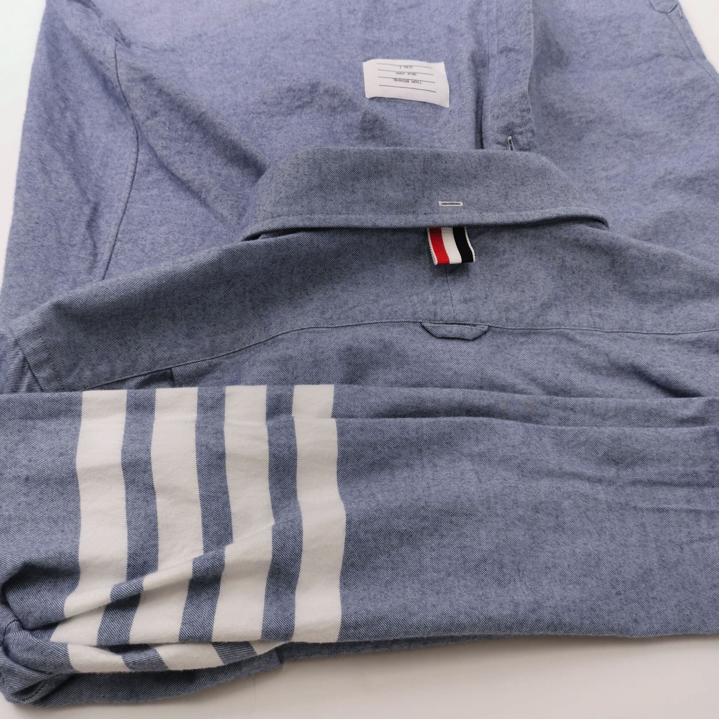 Thom Browne Thom Browne Blue Stripe Cotton Long-Sleeve Shirt Size US L / EU 52-54 / 3 - 6 Thumbnail