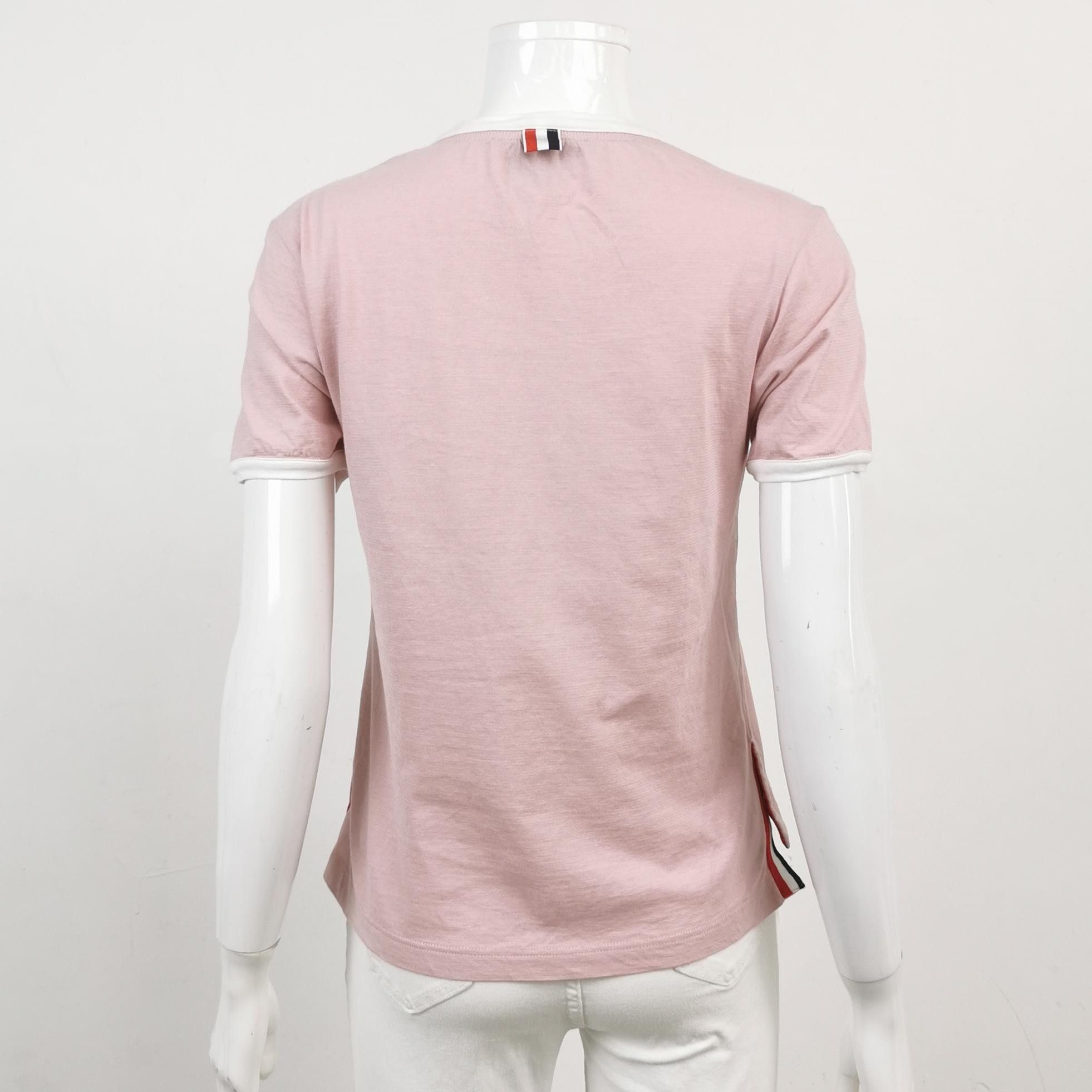 Thom Browne Thom Browne Pink Trimmed Short-Sleeve T-Shirt XS Size S / US 4 / IT 40 - 4 Thumbnail