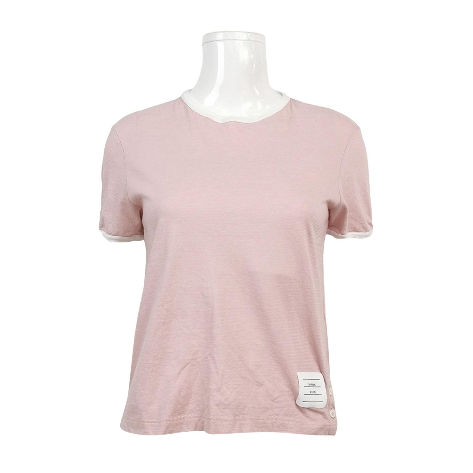 Thom Browne Thom Browne Pink Trimmed Short-Sleeve T-Shirt XS Size S / US 4 / IT 40 - 2 Thumbnail