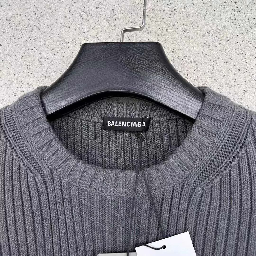 Balenciaga Balenciaga Black White Patchwork Lock Sweater Size US M / EU 48-50 / 2 - 2 Thumbnail