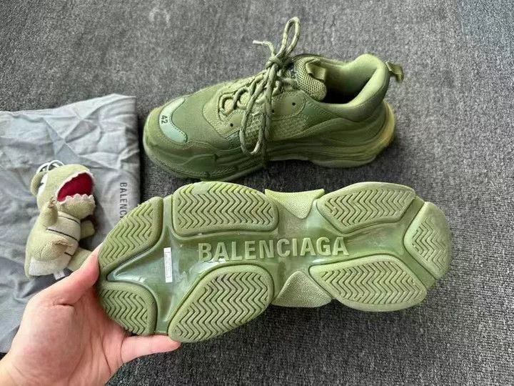 Balenciaga Balenciaga Triple S Army Green Size 42 Size US 9 / EU 42 - 3 Thumbnail