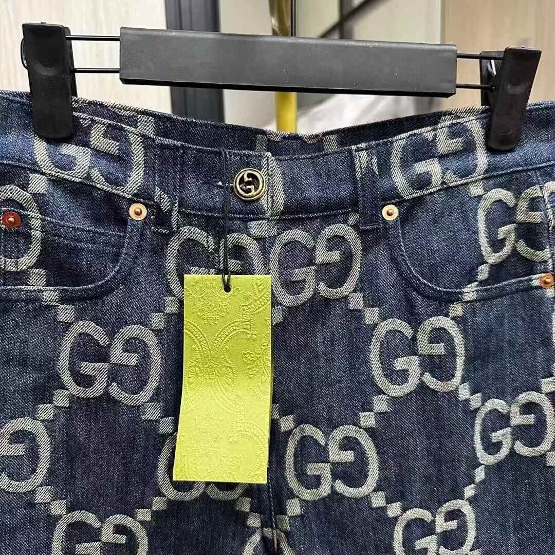 Gucci Gucci Denim All-over Print Jeans 23 Size 23" - 3 Thumbnail
