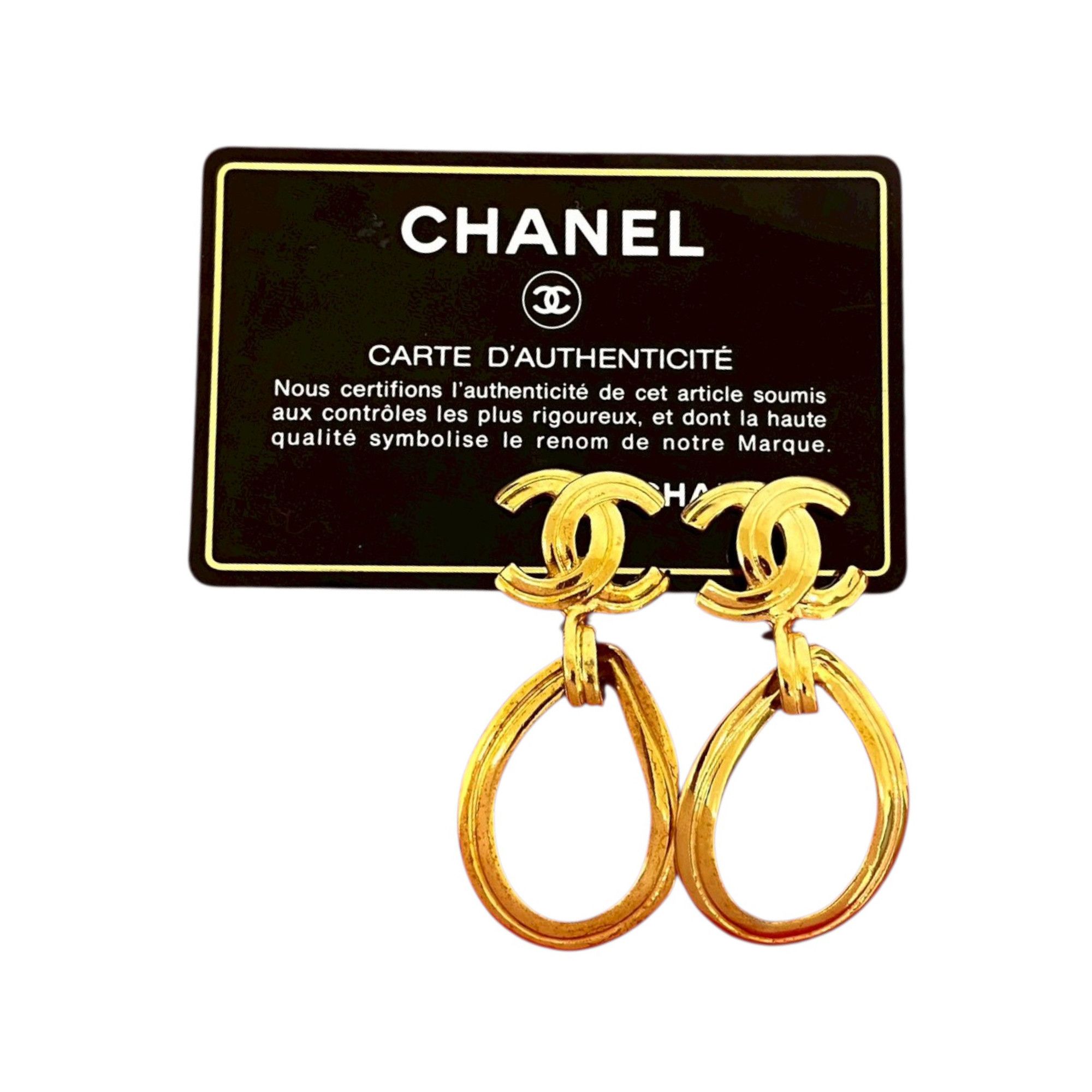 Chanel Chanel CC Gold Plated Loop Drop Clip On Earrings Size ONE SIZE - 7 Thumbnail