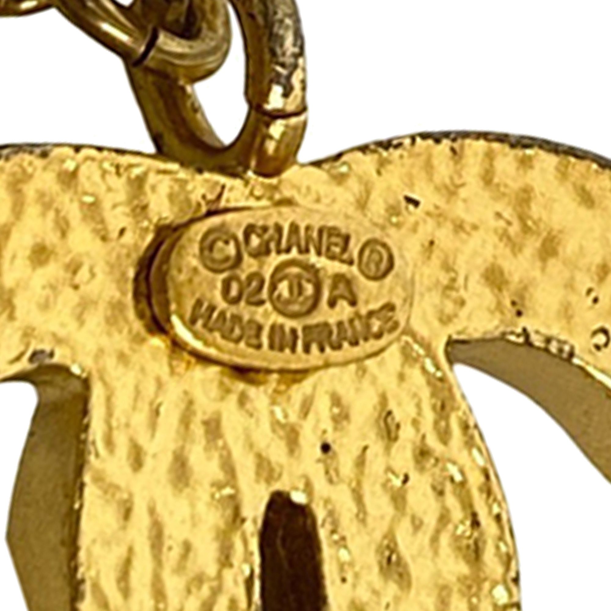 Chanel Chanel Gold Plated Rhinestone CC and Camellia Hat Pendant Necklace Size ONE SIZE - 3 Thumbnail