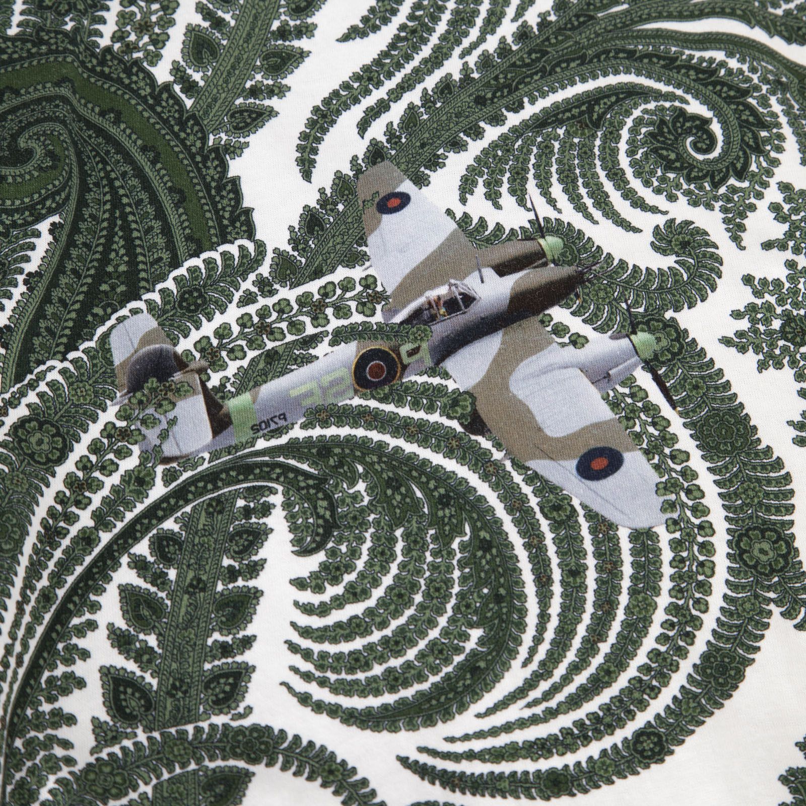 Givenchy Green Paisley & Aircraft Print T-Shirt Size M / US 6-8 / IT 42-44 - 3 Thumbnail