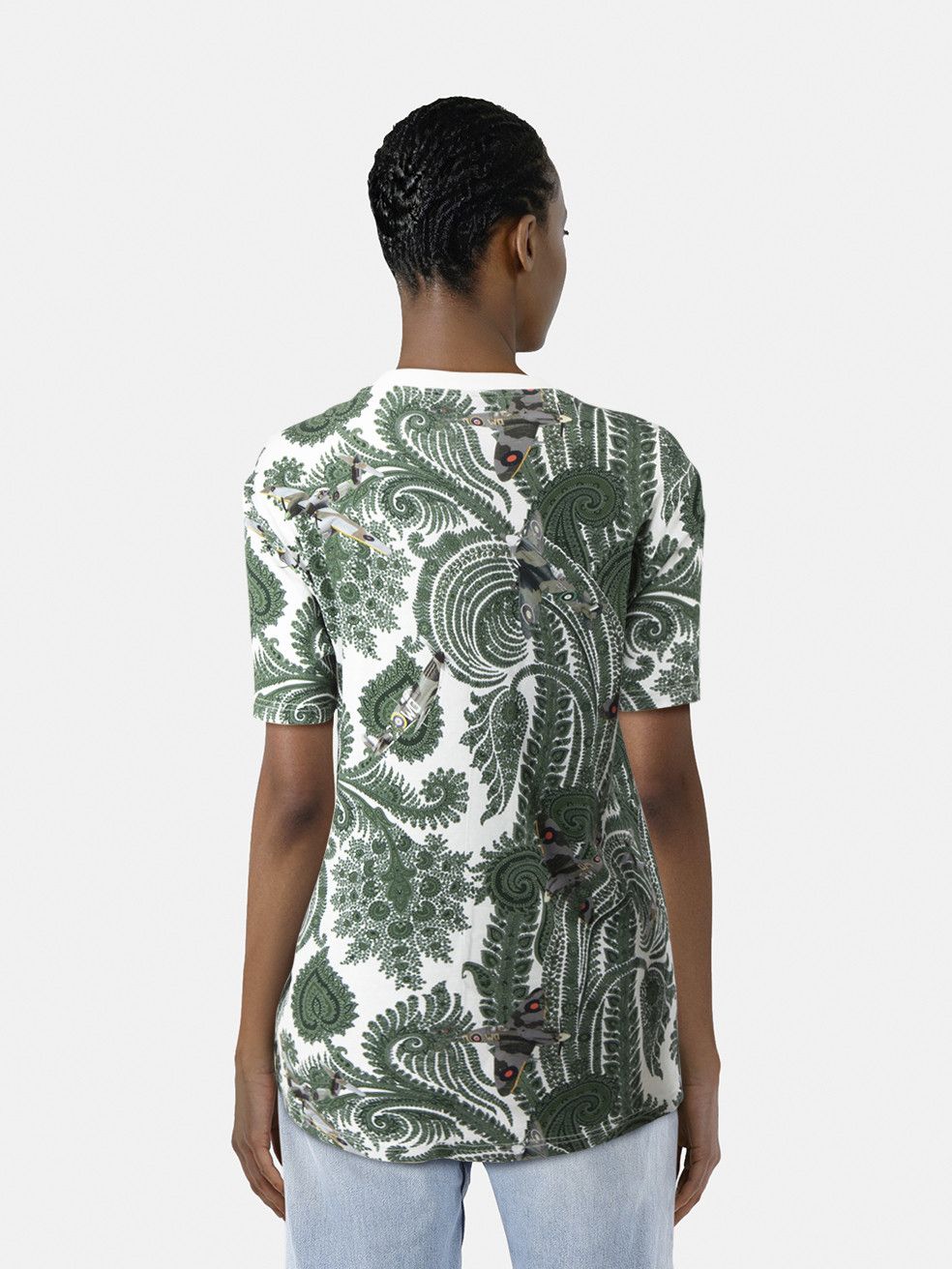 Givenchy Green Paisley & Aircraft Print T-Shirt Size M / US 6-8 / IT 42-44 - 2 Thumbnail