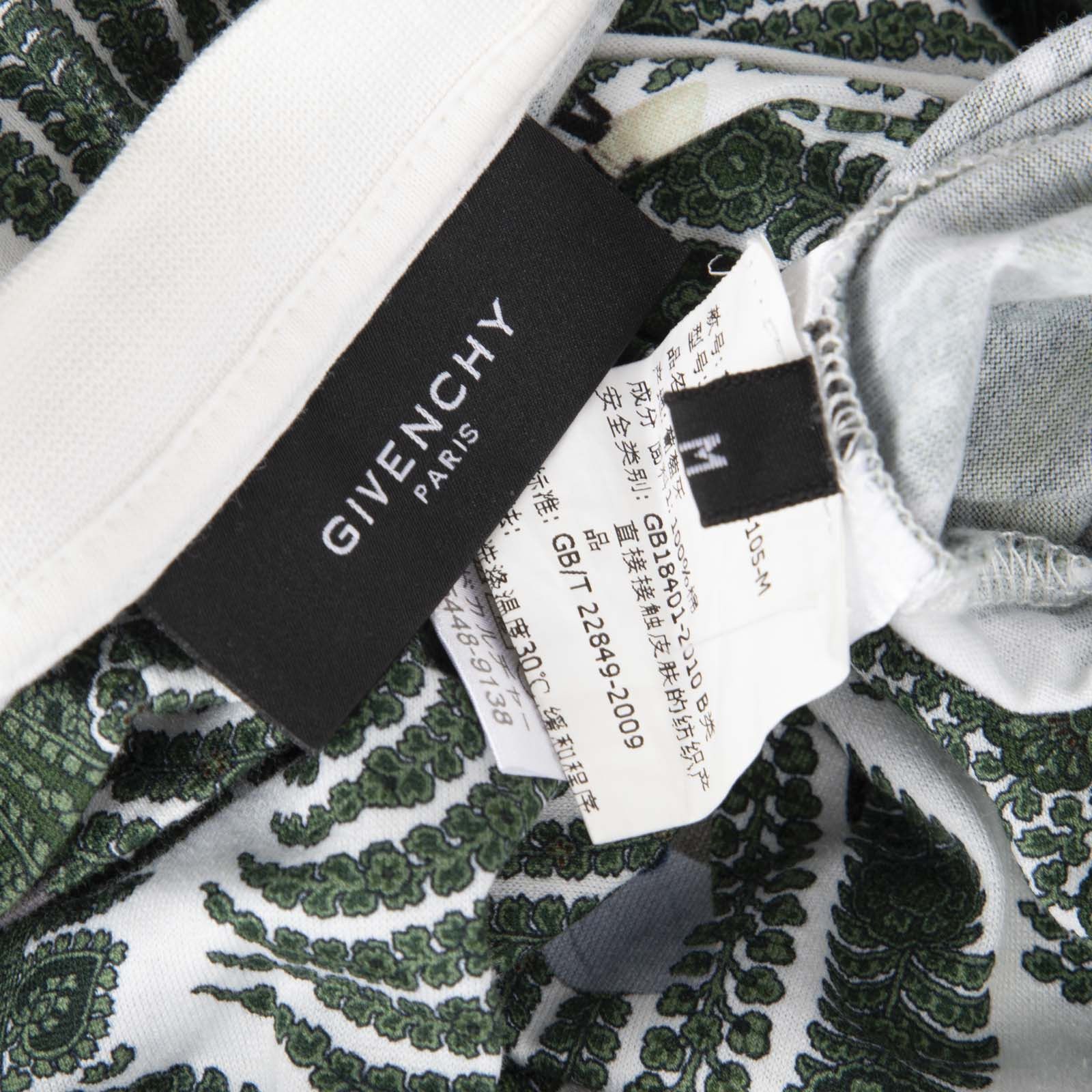 Givenchy Green Paisley & Aircraft Print T-Shirt Size M / US 6-8 / IT 42-44 - 4 Thumbnail