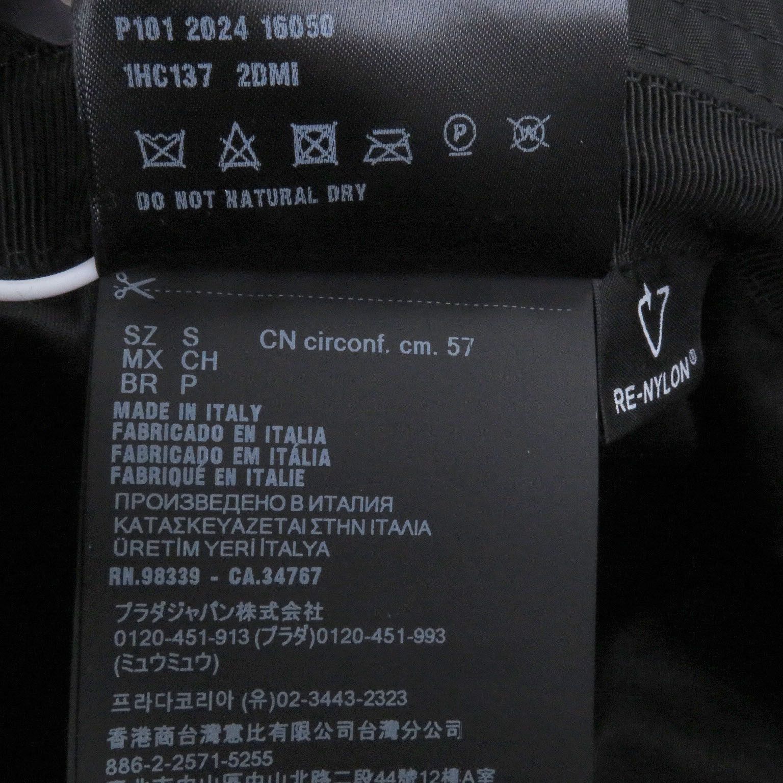 Prada Prada Prada Re-Nylon Triangle Logo Bucket Hat Textile Hats DUTY FREE for USA Size ONE SIZE - 8 Thumbnail