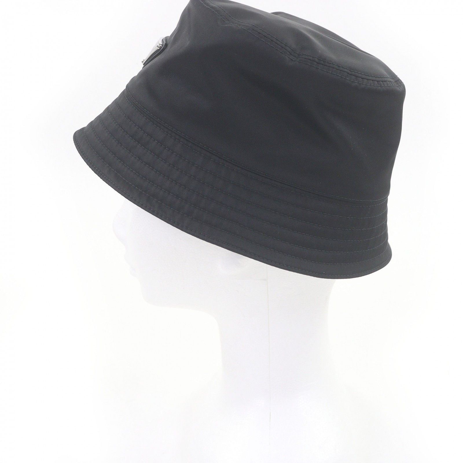 Prada Prada Prada Re-Nylon Triangle Logo Bucket Hat Textile Hats DUTY FREE for USA Size ONE SIZE - 3 Thumbnail