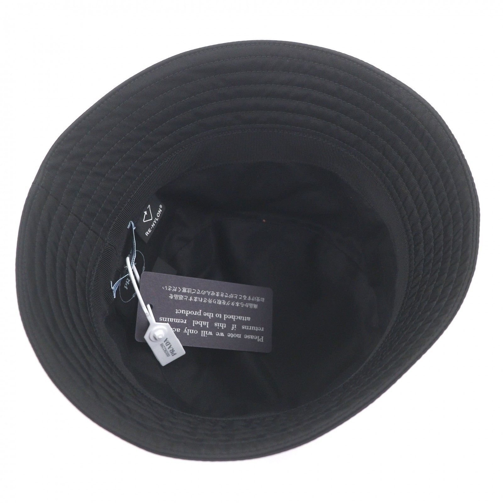 Prada Prada Prada Re-Nylon Triangle Logo Bucket Hat Textile Hats DUTY FREE for USA Size ONE SIZE - 5 Thumbnail