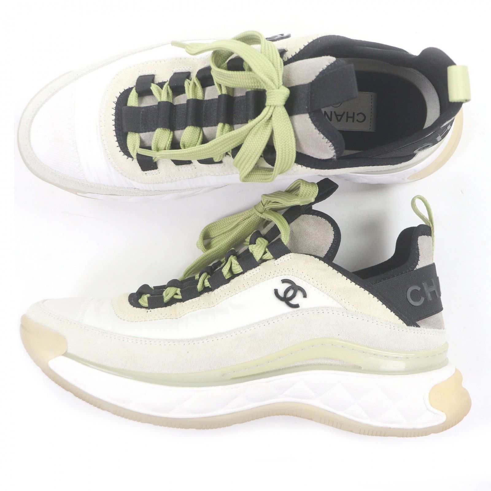 Chanel Chanel CHANEL COCO Mark Suede Sneakers Leather Shoes G35617 DUTY FREE for USA Size ONE SIZE - 4 Thumbnail