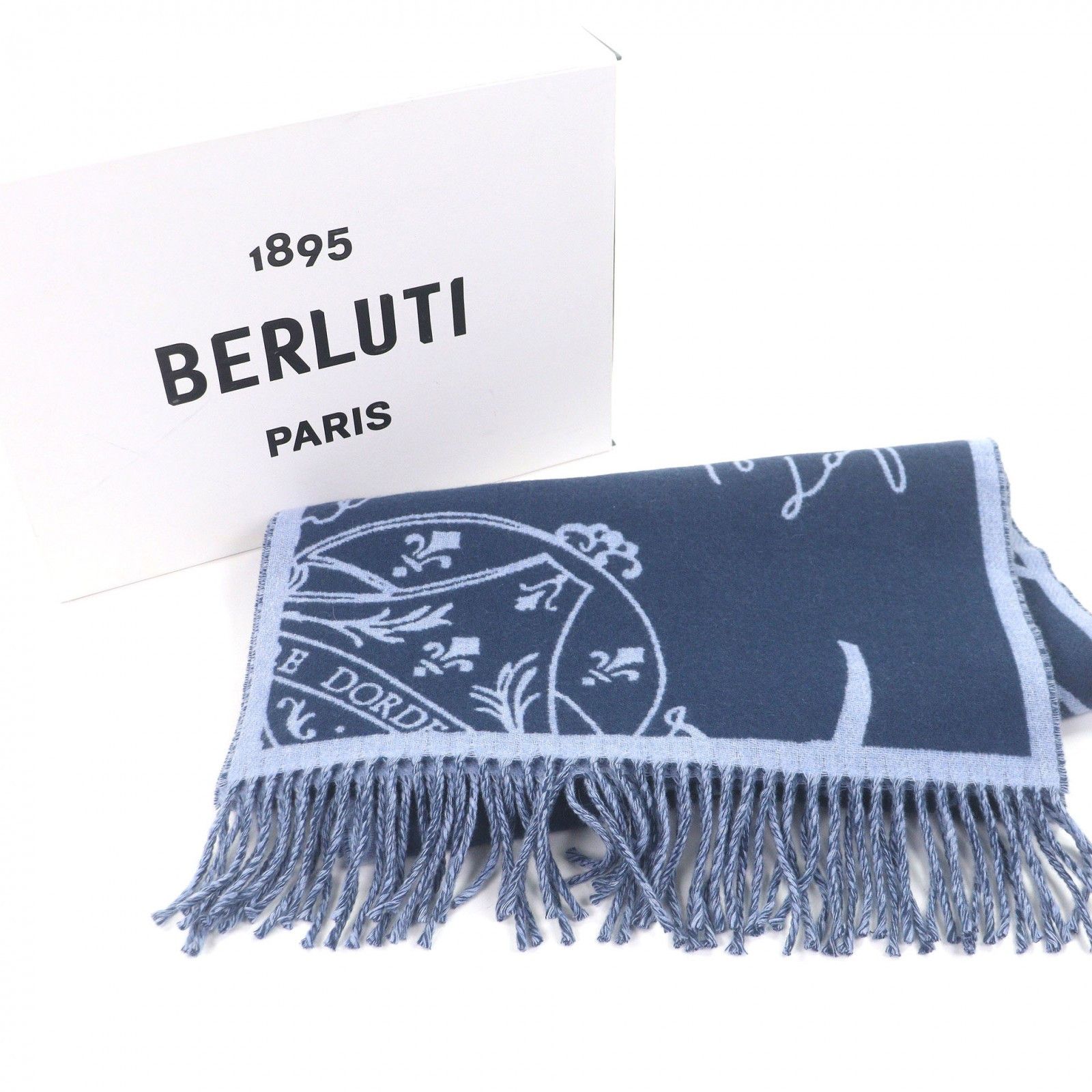 Berluti Berluti Berluti Calligraphy Scritto Wool Cashmere Scarf Textile Scarf DUTY FREE for USA Size ONE SIZE - 2 Thumbnail