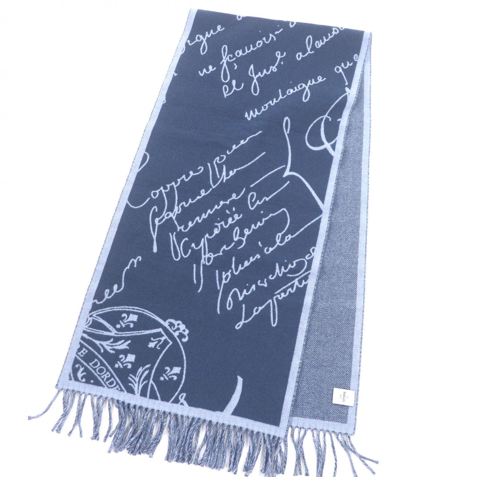 Berluti Berluti Berluti Calligraphy Scritto Wool Cashmere Scarf Textile Scarf DUTY FREE for USA Size ONE SIZE - 4 Thumbnail