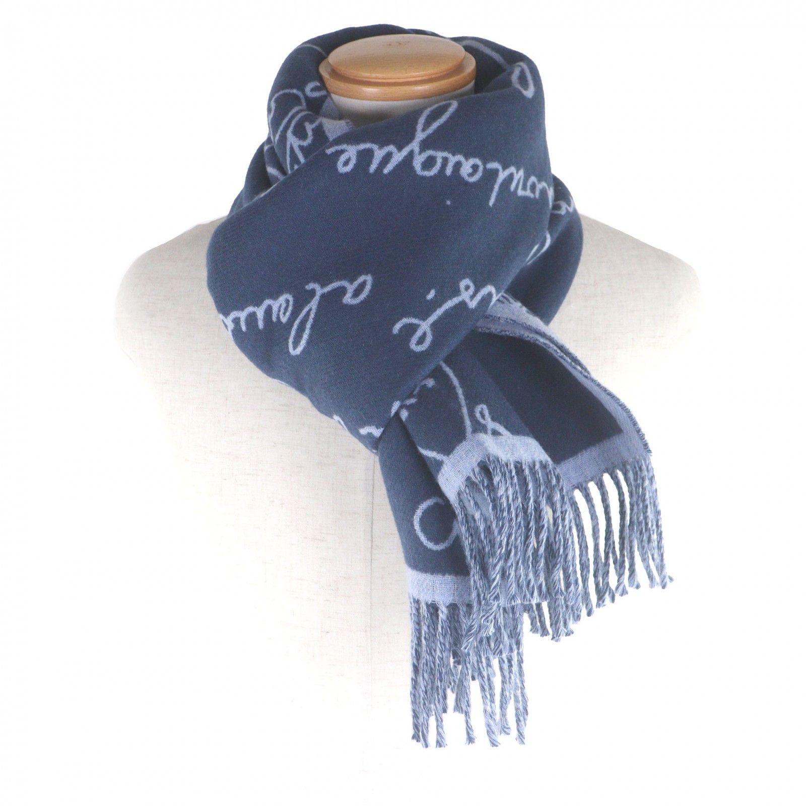 Berluti Berluti Berluti Calligraphy Scritto Wool Cashmere Scarf Textile Scarf DUTY FREE for USA Size ONE SIZE - 3 Thumbnail