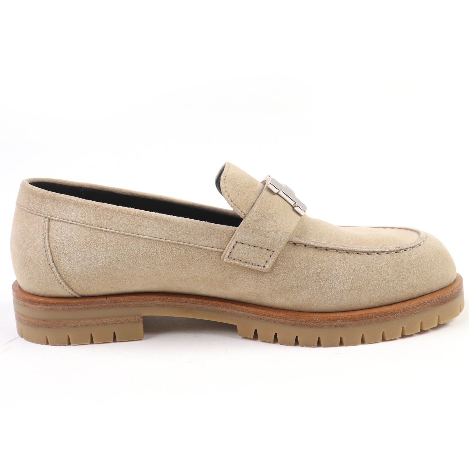 Hermes Hermes Hermès Faubourg H logo Metal Suede Loafers Leather Shoes DUTY FREE for USA Size ONE SIZE - 6 Thumbnail