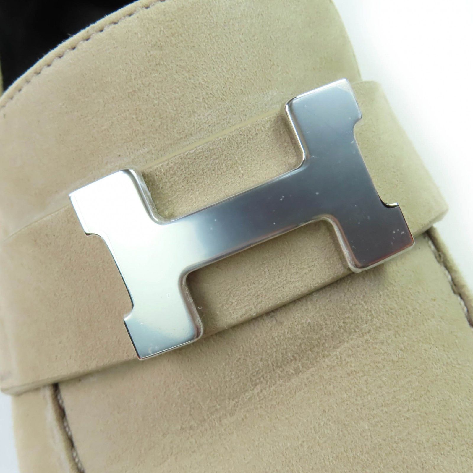Hermes Hermes Hermès Faubourg H logo Metal Suede Loafers Leather Shoes DUTY FREE for USA Size ONE SIZE - 9 Thumbnail