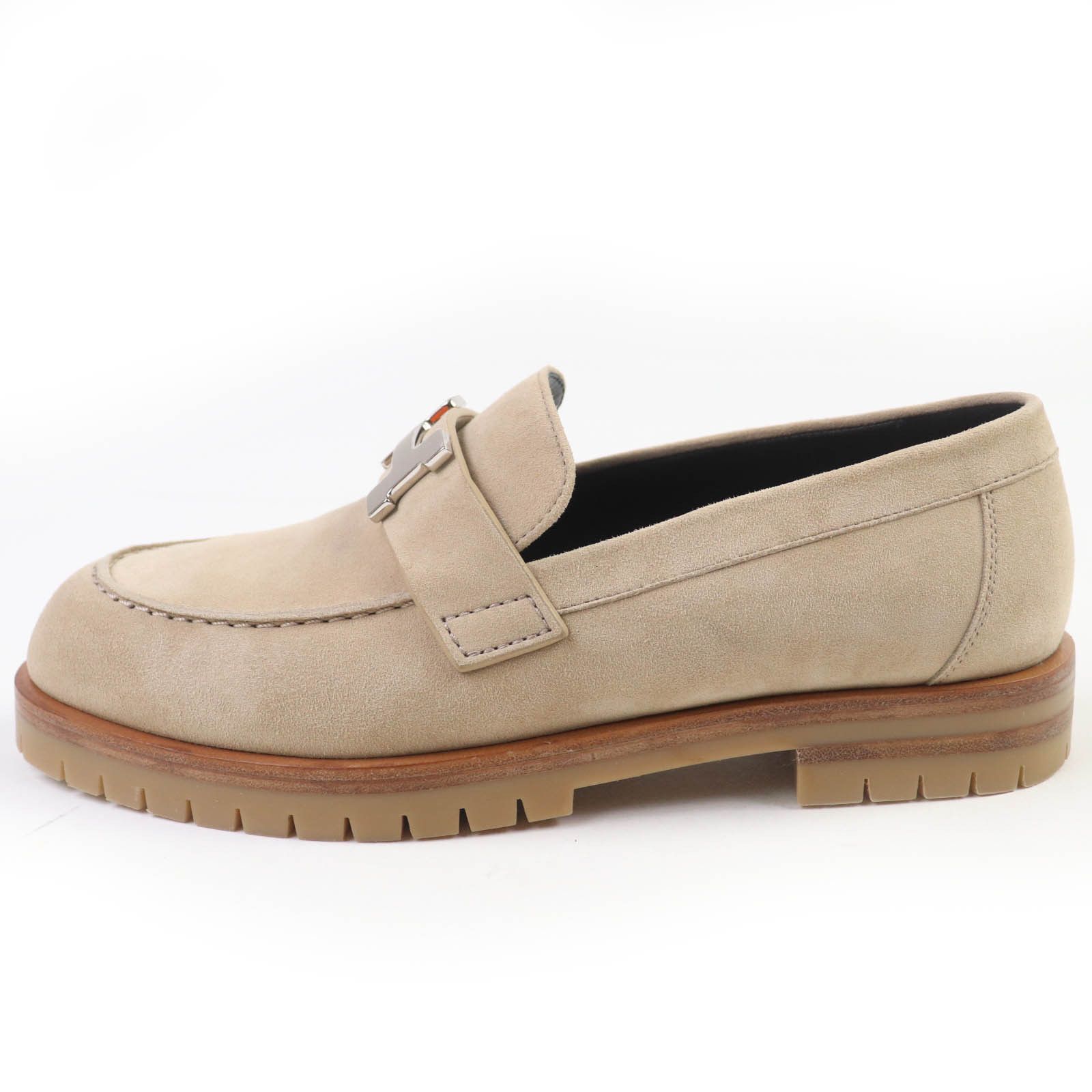Hermes Hermes Hermès Faubourg H logo Metal Suede Loafers Leather Shoes DUTY FREE for USA Size ONE SIZE - 5 Thumbnail