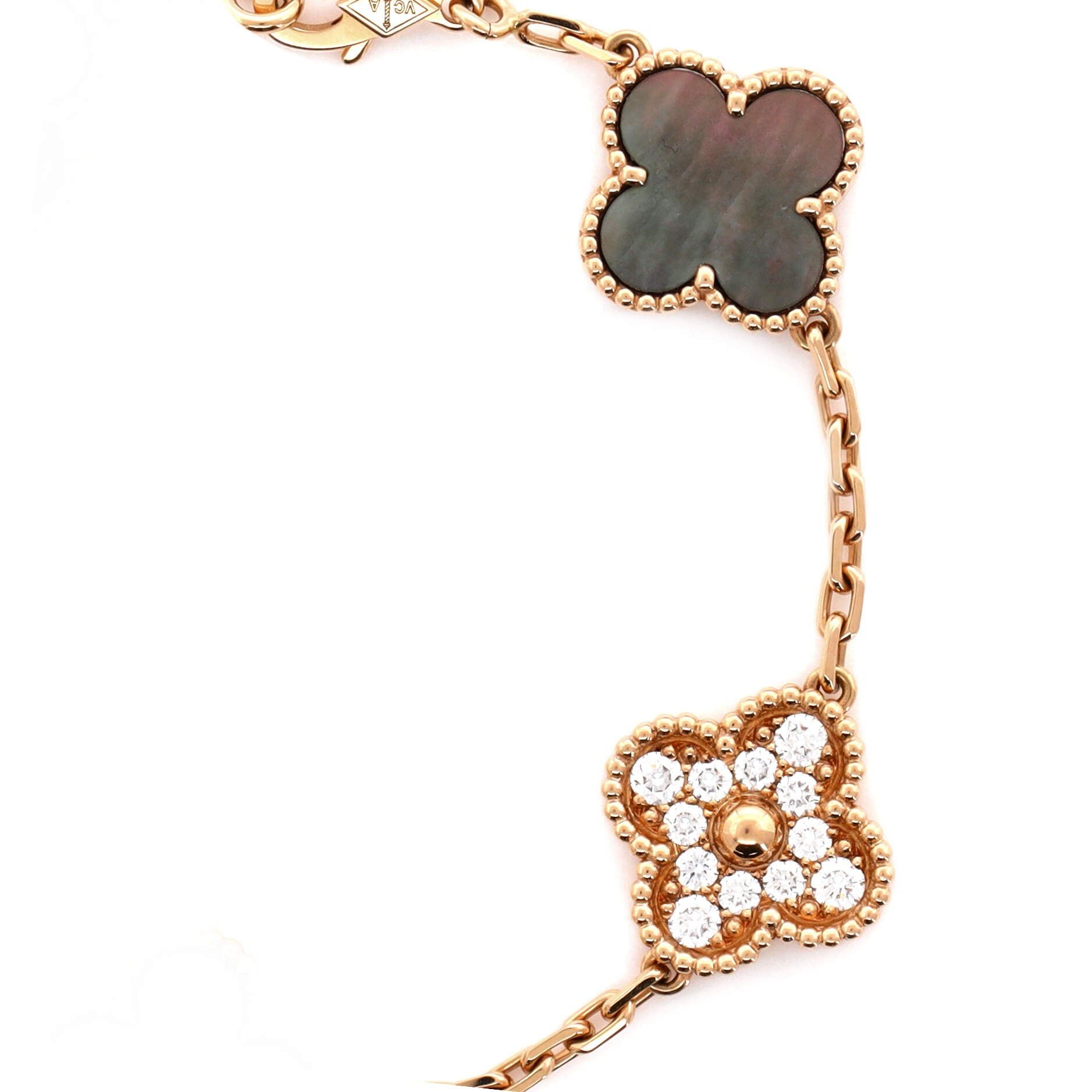 Van Cleef & Arpels Vintage Alhambra 5 Motifs Bracelet Size ONE SIZE - 4 Thumbnail
