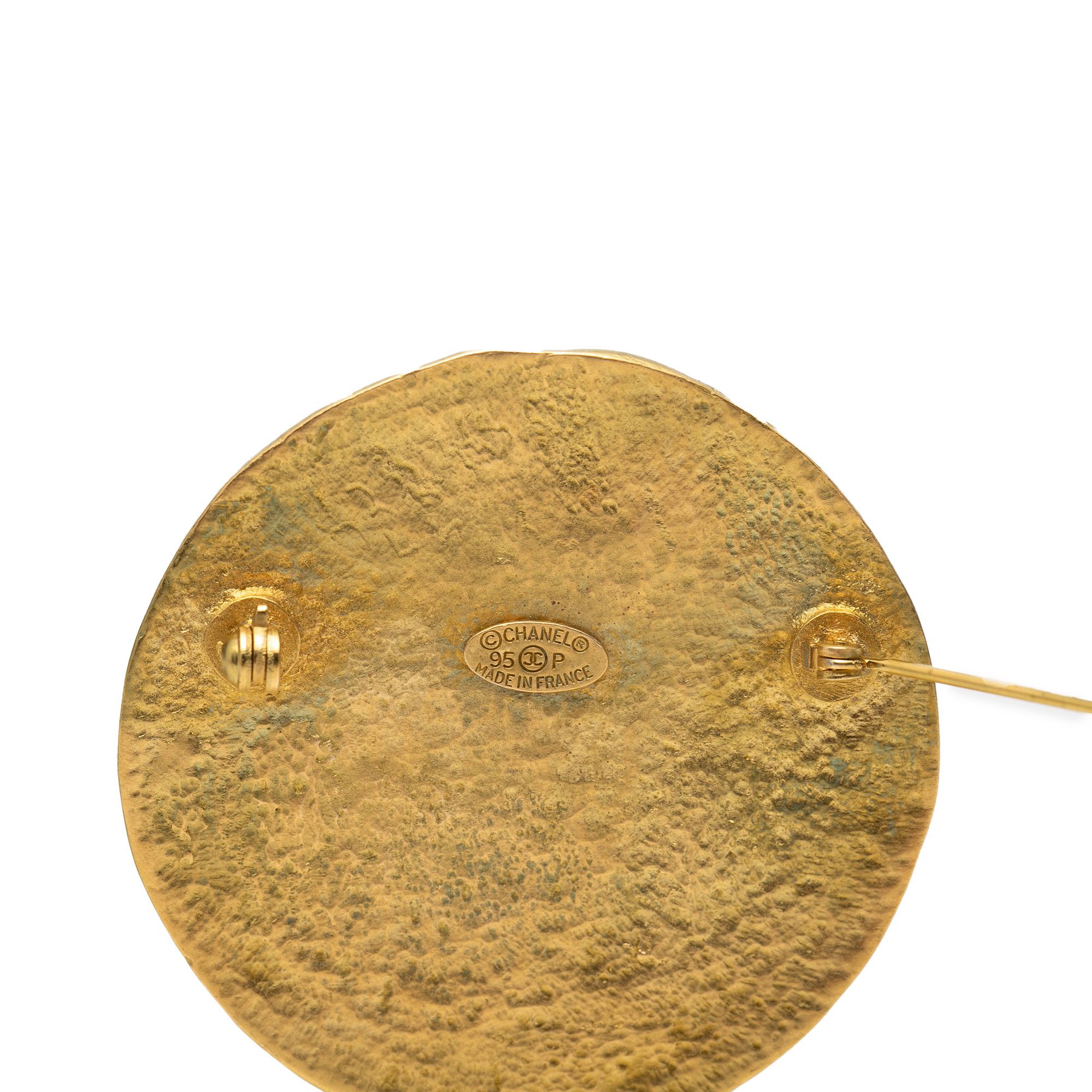 Chanel Chanel CC Gold Plated Round Brooch Size ONE SIZE - 3 Thumbnail