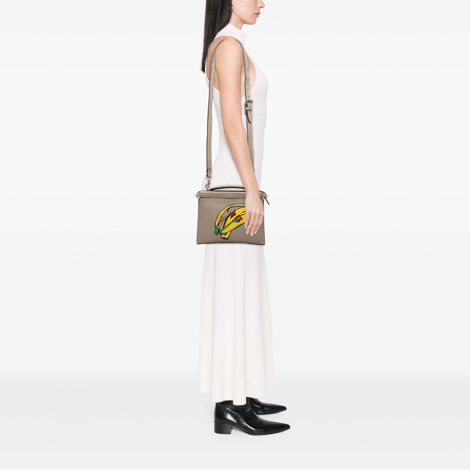 Fendi Fendi Sue Tilley Mini Calfskin Romano Selleria Banana Peekaboo Iconic Fit Satchel Size ONE SIZE - 7 Thumbnail