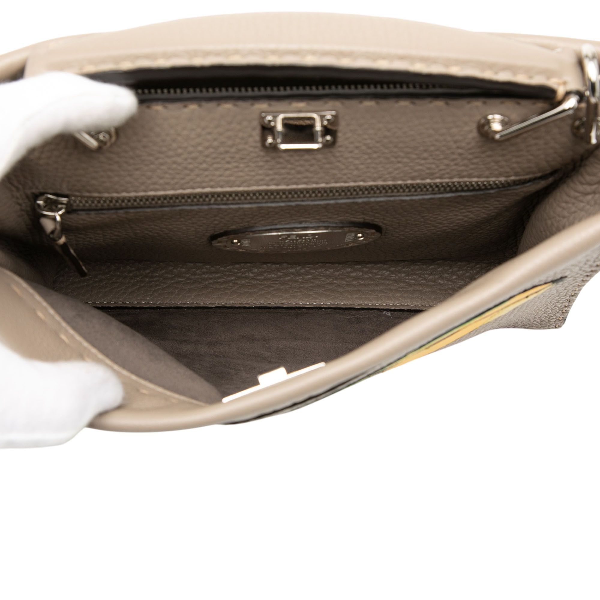 Fendi Fendi Sue Tilley Mini Calfskin Romano Selleria Banana Peekaboo Iconic Fit Satchel Size ONE SIZE - 4 Thumbnail