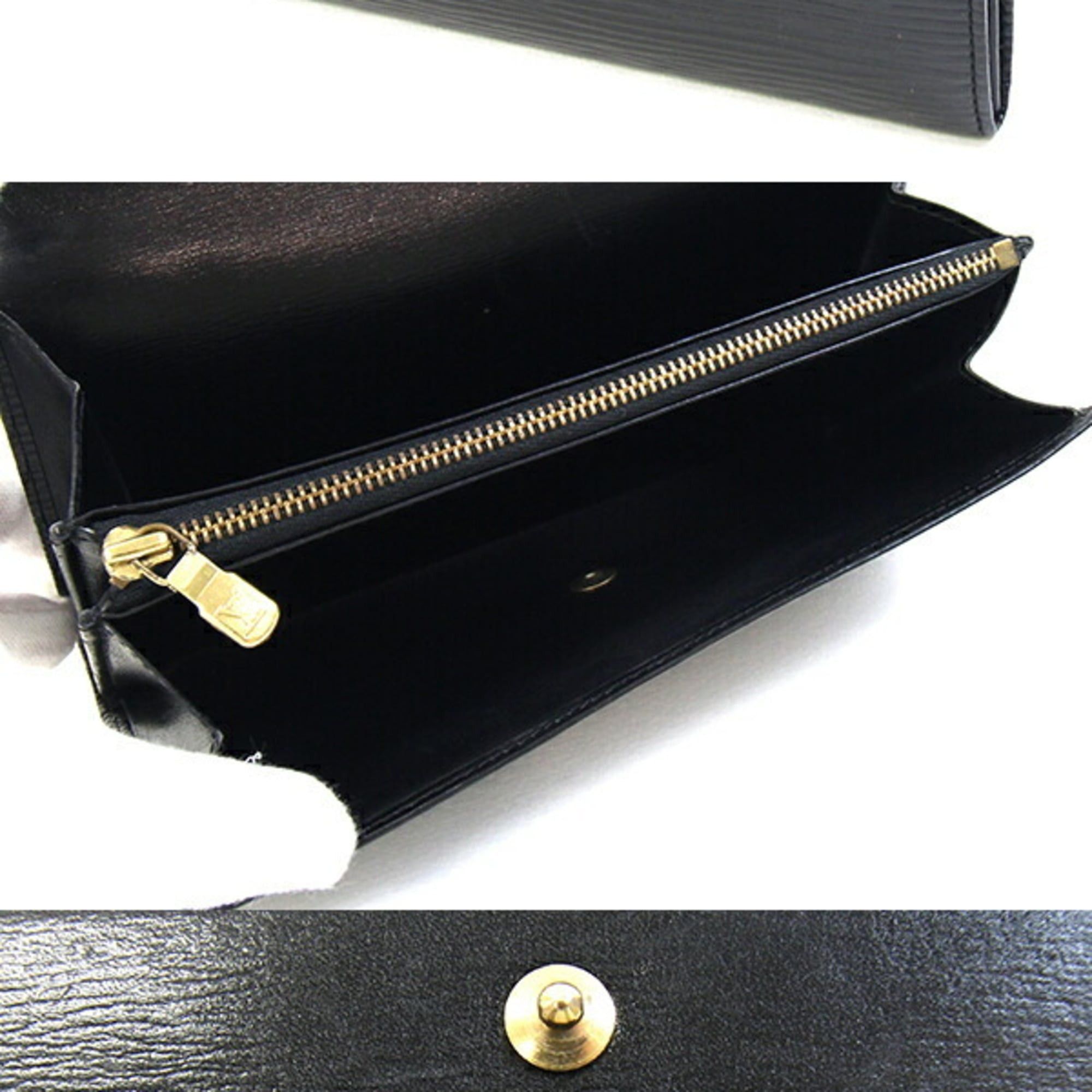 Louis Vuitton Louis Vuitton Epi Porte Monnaie Credit Bifold Wallet M63572, Creel Black/Noir, No Card Pockets, Long Wallet, Black, Women's, LOUISVUITTON Size ONE SIZE - 2 Thumbnail