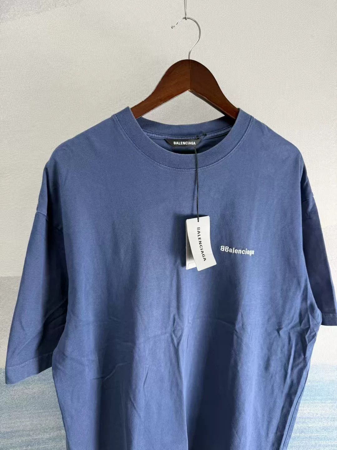 Balenciaga Balenciaga Blue Double B Embroidery Short Sleeve Size US M / EU 48-50 / 2 - 2 Thumbnail