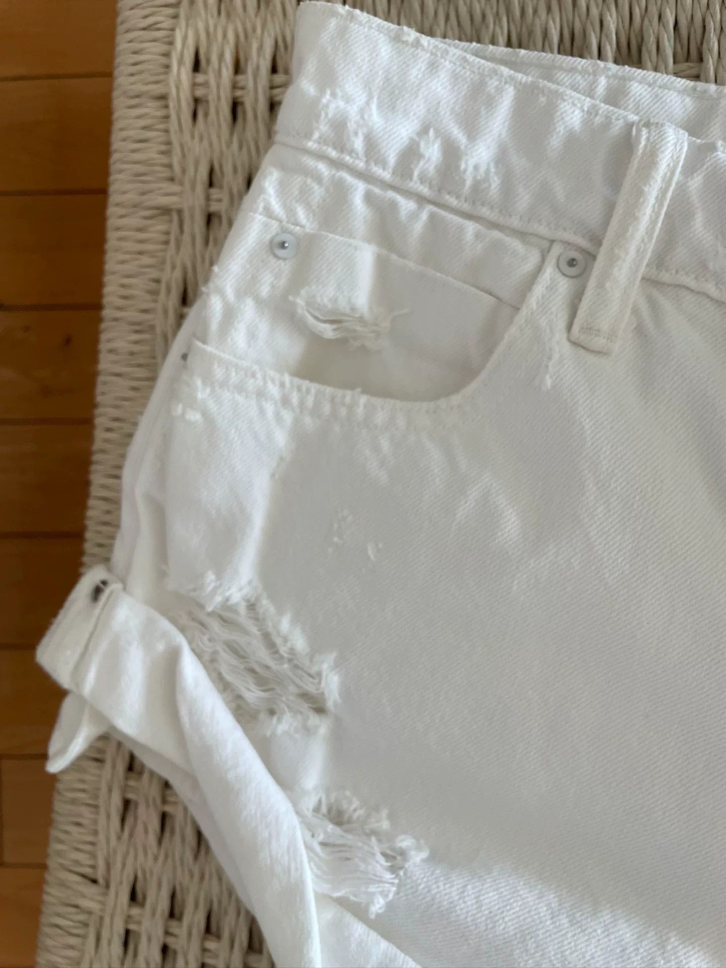 Alexander Wang Alexander Wang White Denim Shorts Size 26" / US 2 / IT 38 - 5 Thumbnail