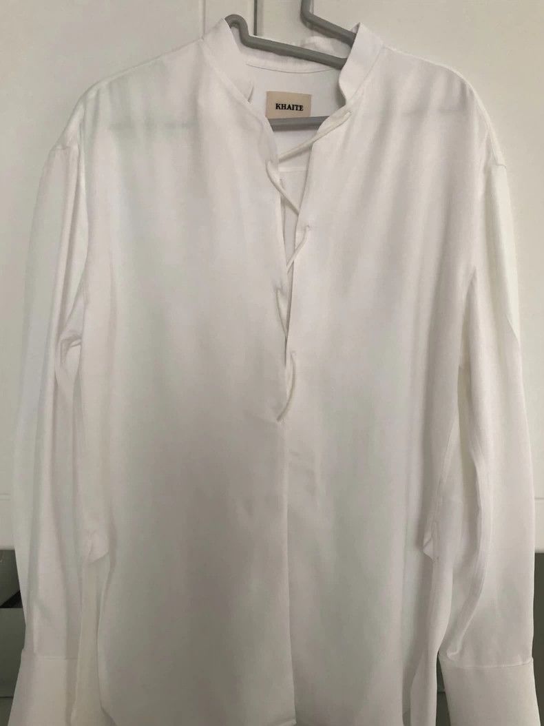 KHAITE Khaite Athena Lace-up Blouse Size US XS / EU 42 / 0 - 8 Thumbnail