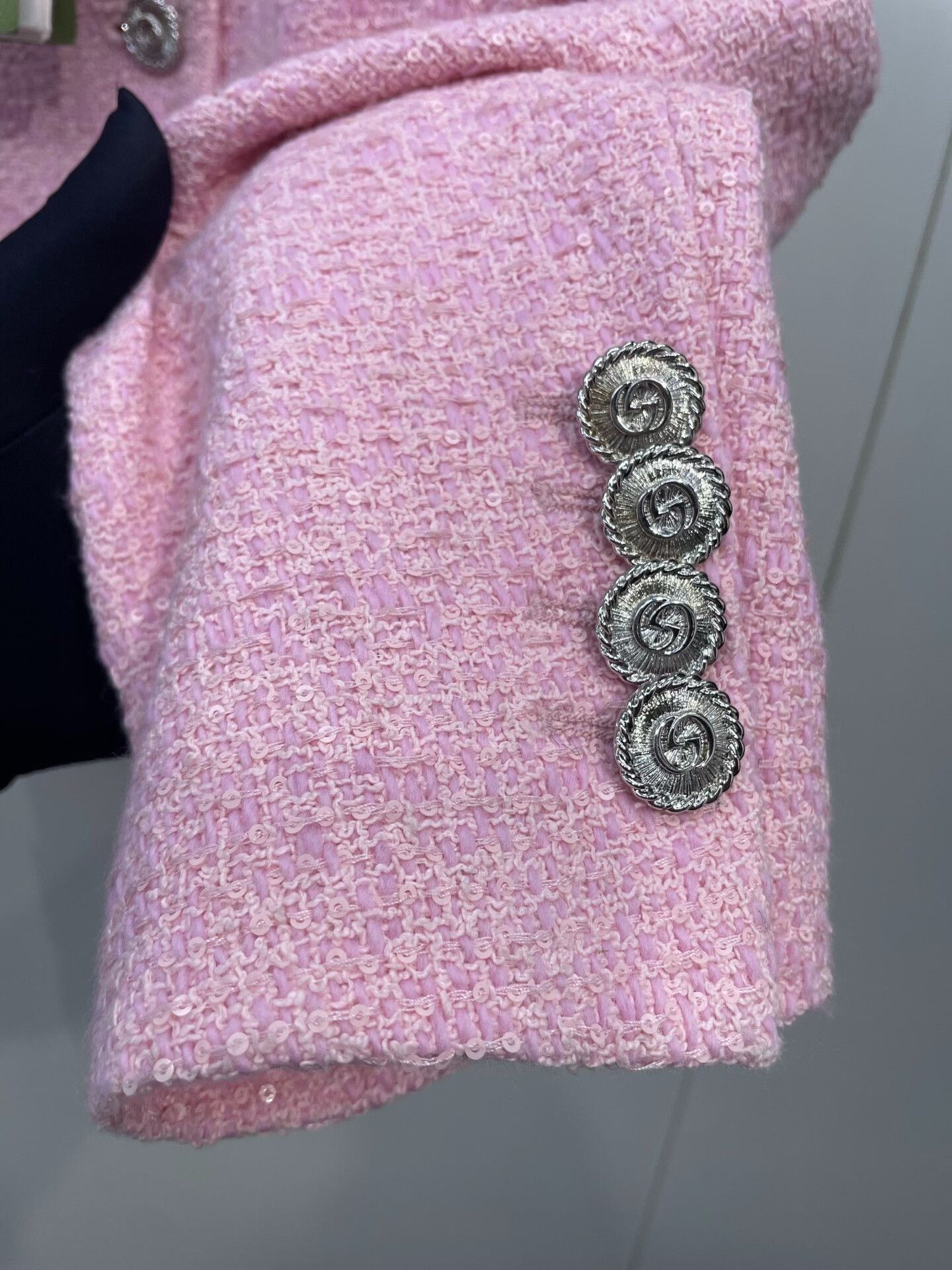 Gucci Pink Double-Breasted Short Coat