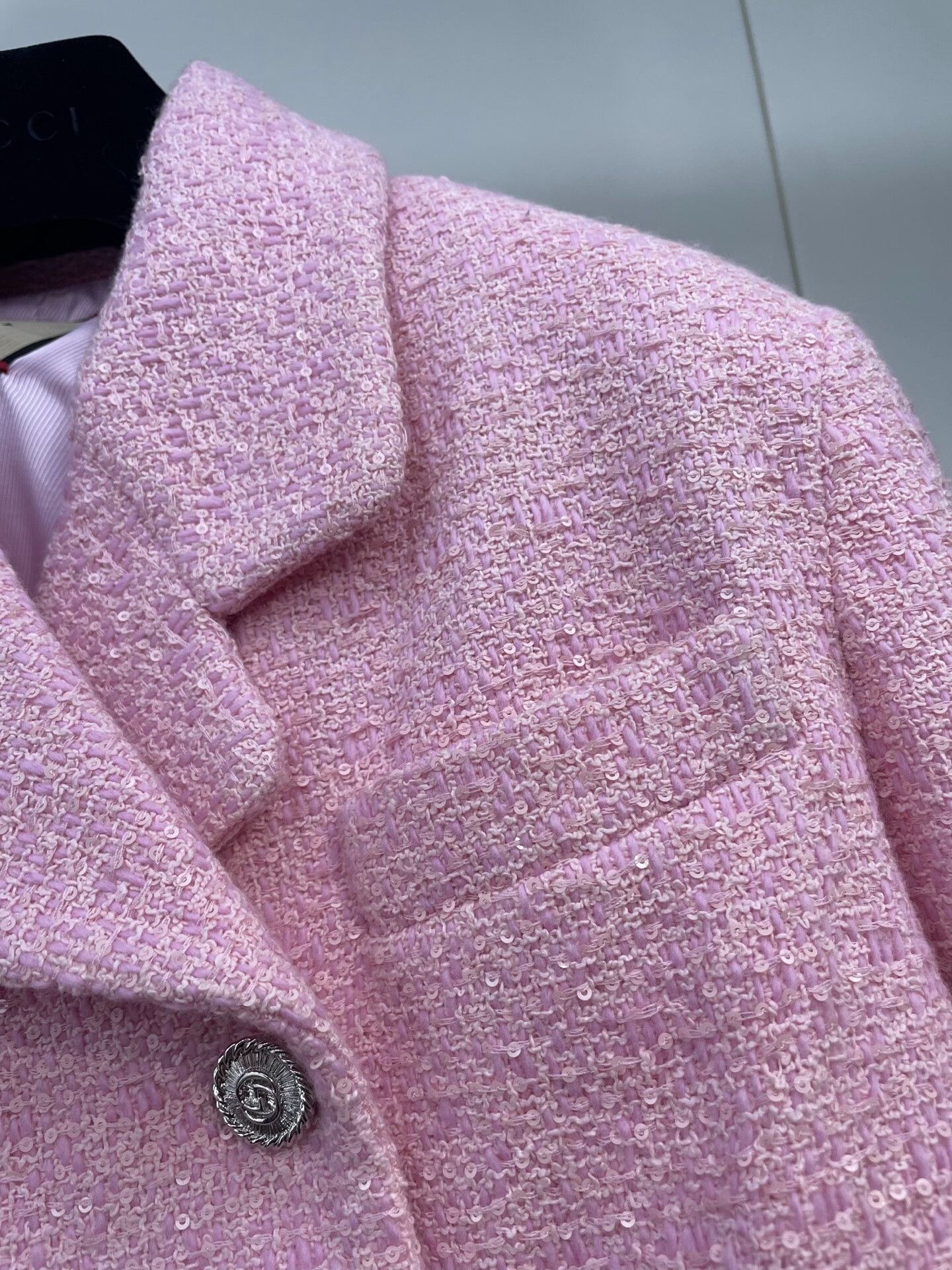 Gucci Pink Double-Breasted Short Coat