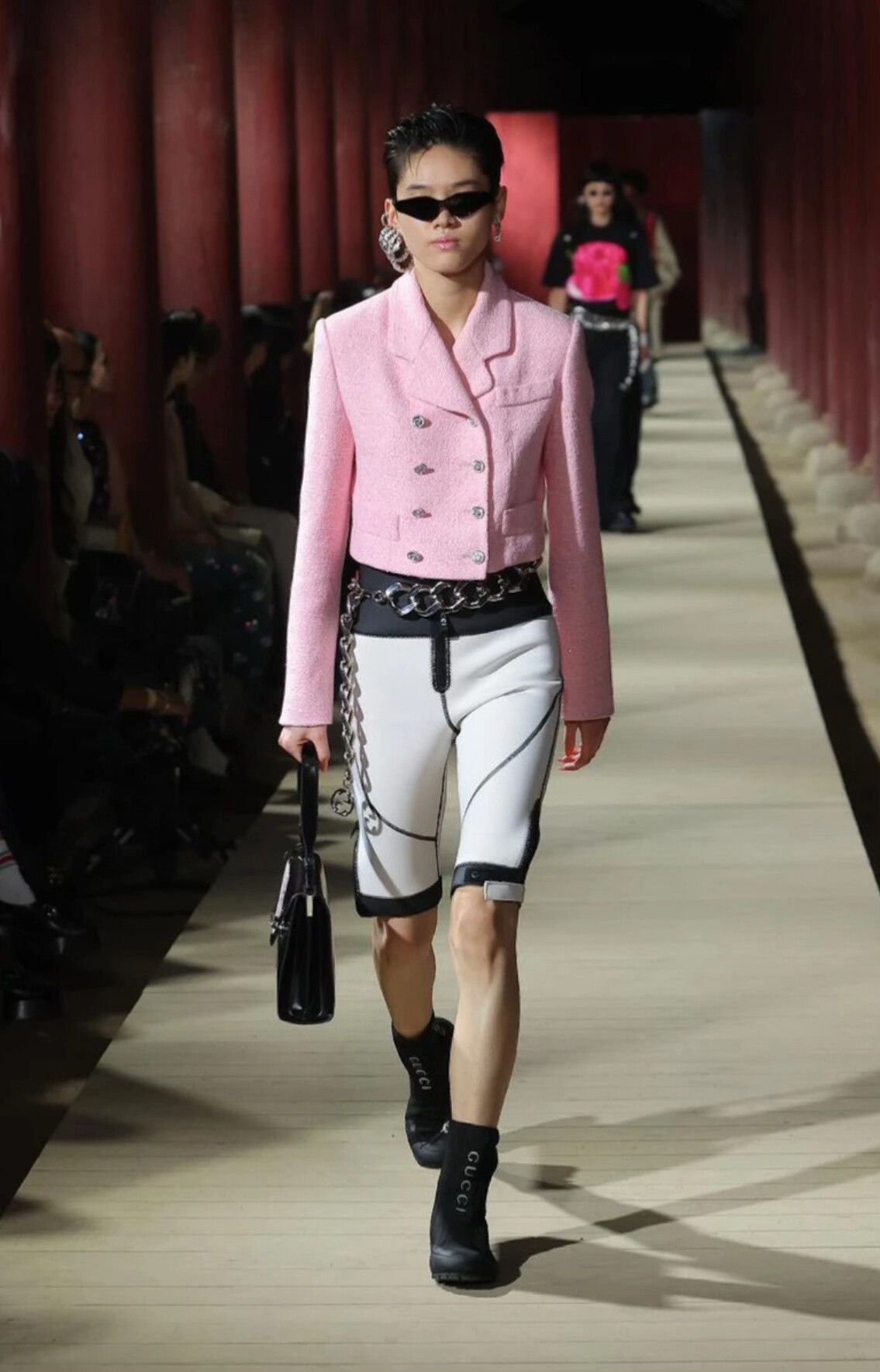 Gucci Pink Double-Breasted Short Coat