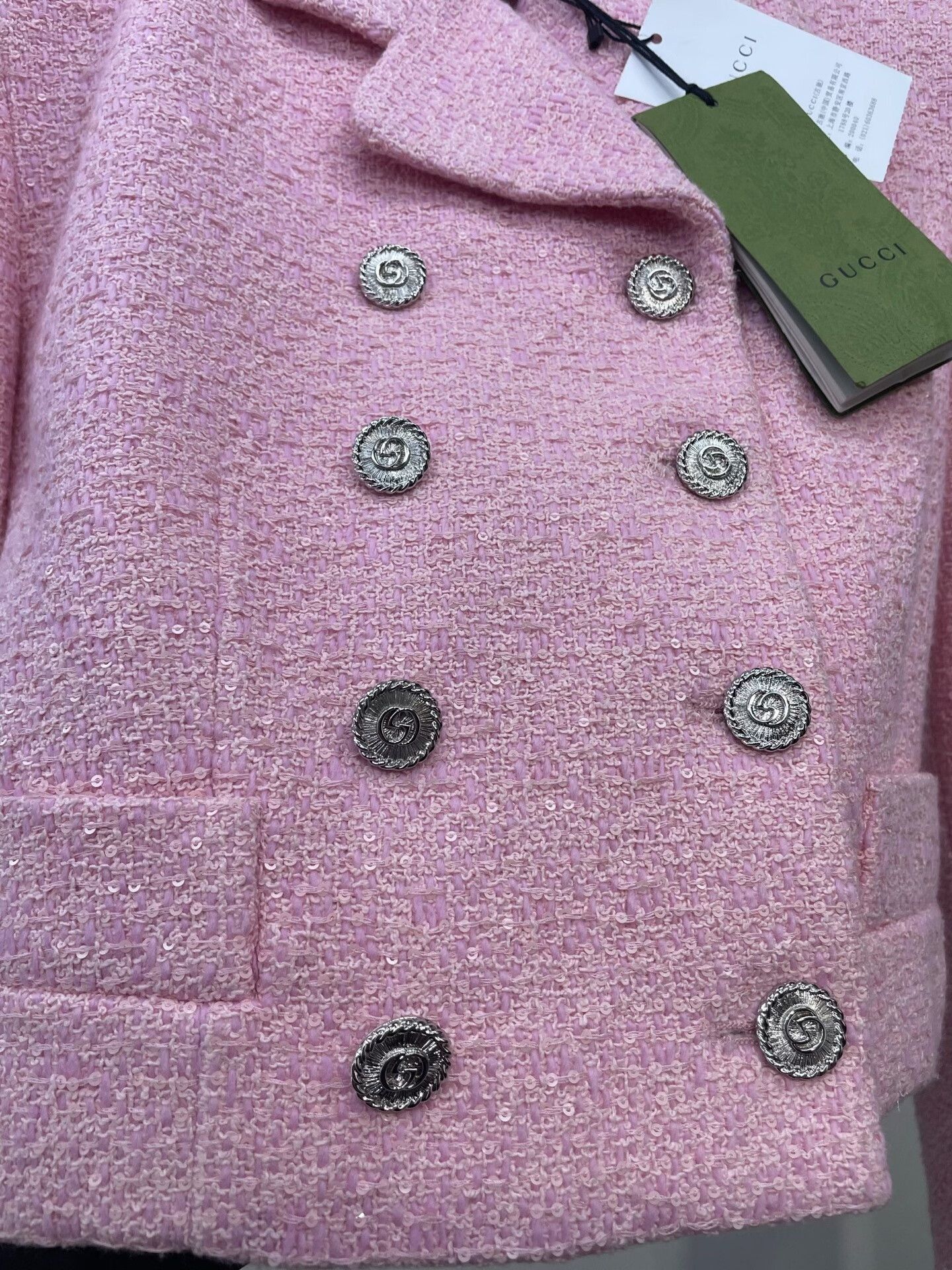 Gucci Pink Double-Breasted Short Coat