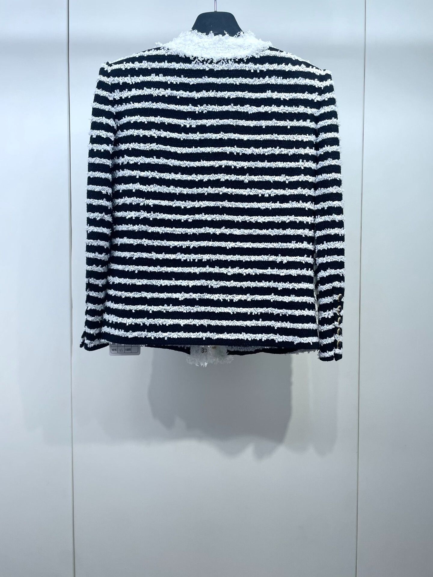 Balmain Balmain Black White Striped Tweed Jacket Size XS / US 0-2 / IT 36-38 - 2 Thumbnail