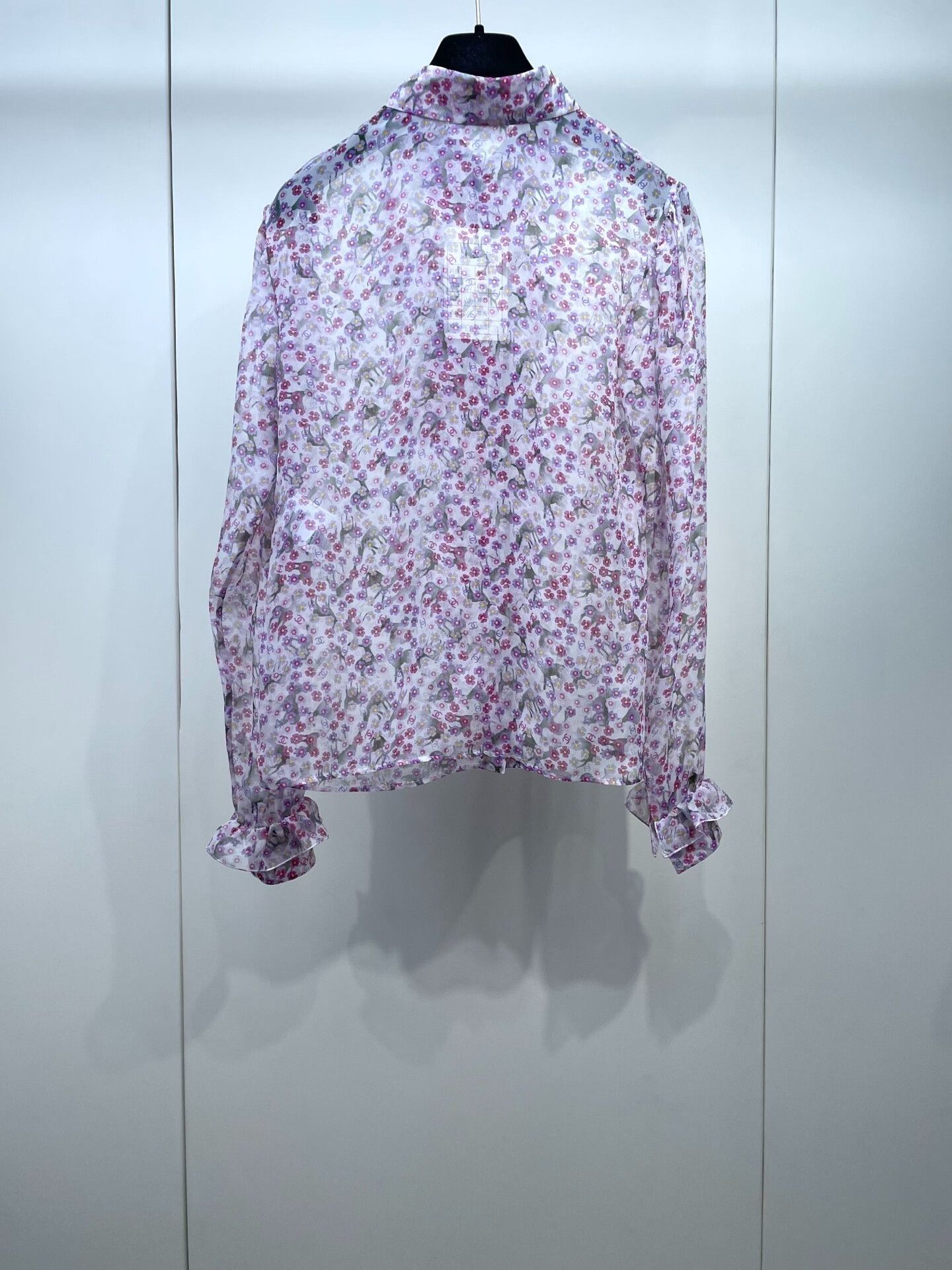 Chanel Chanel 25P Floral Ruffled Silk Shirt Size XXS / US 00 / IT 34 - 2 Thumbnail