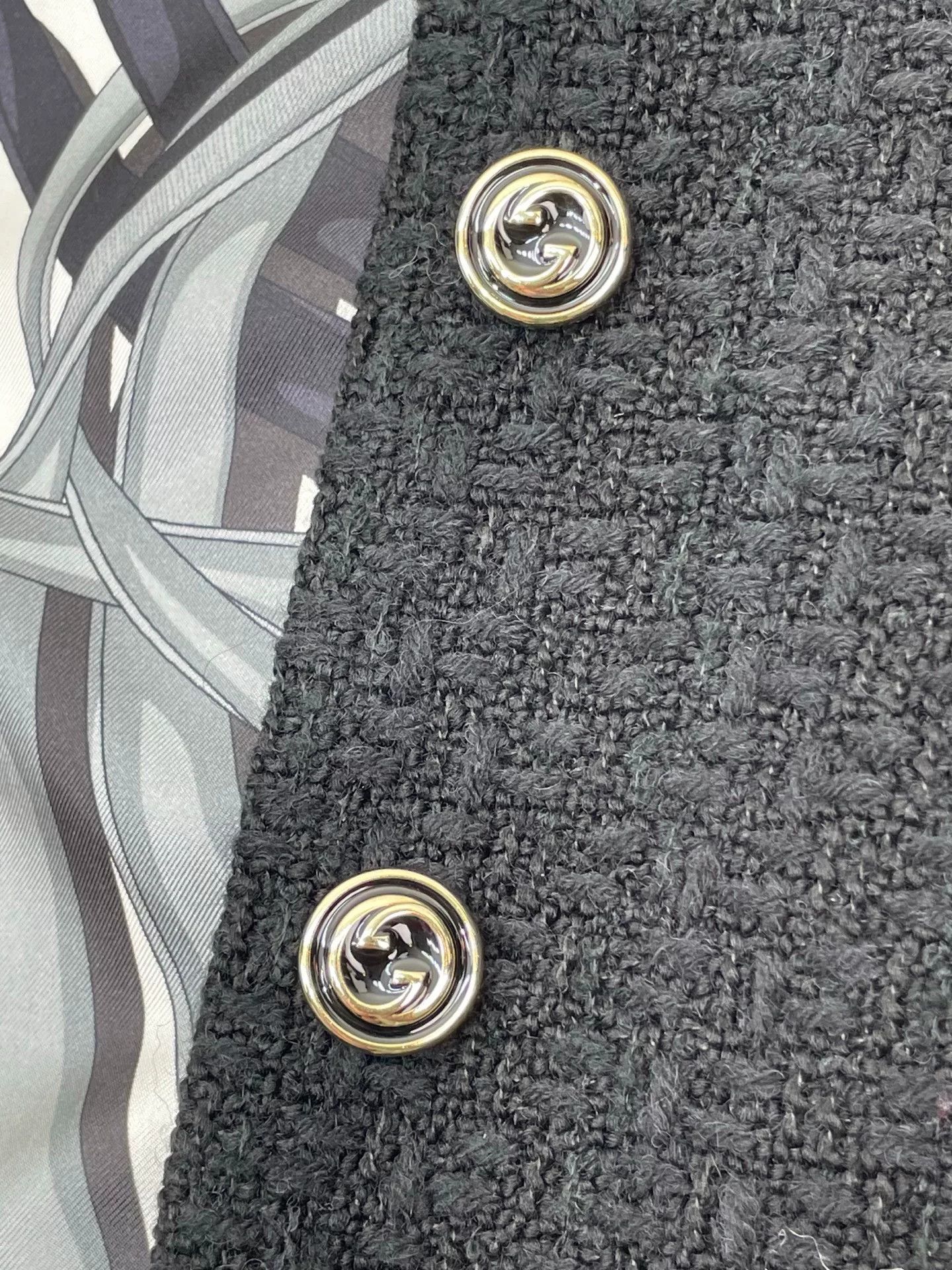 Gucci Gucci Black Woven Tweed Coat Size S / US 4 / IT 40 - 3 Thumbnail