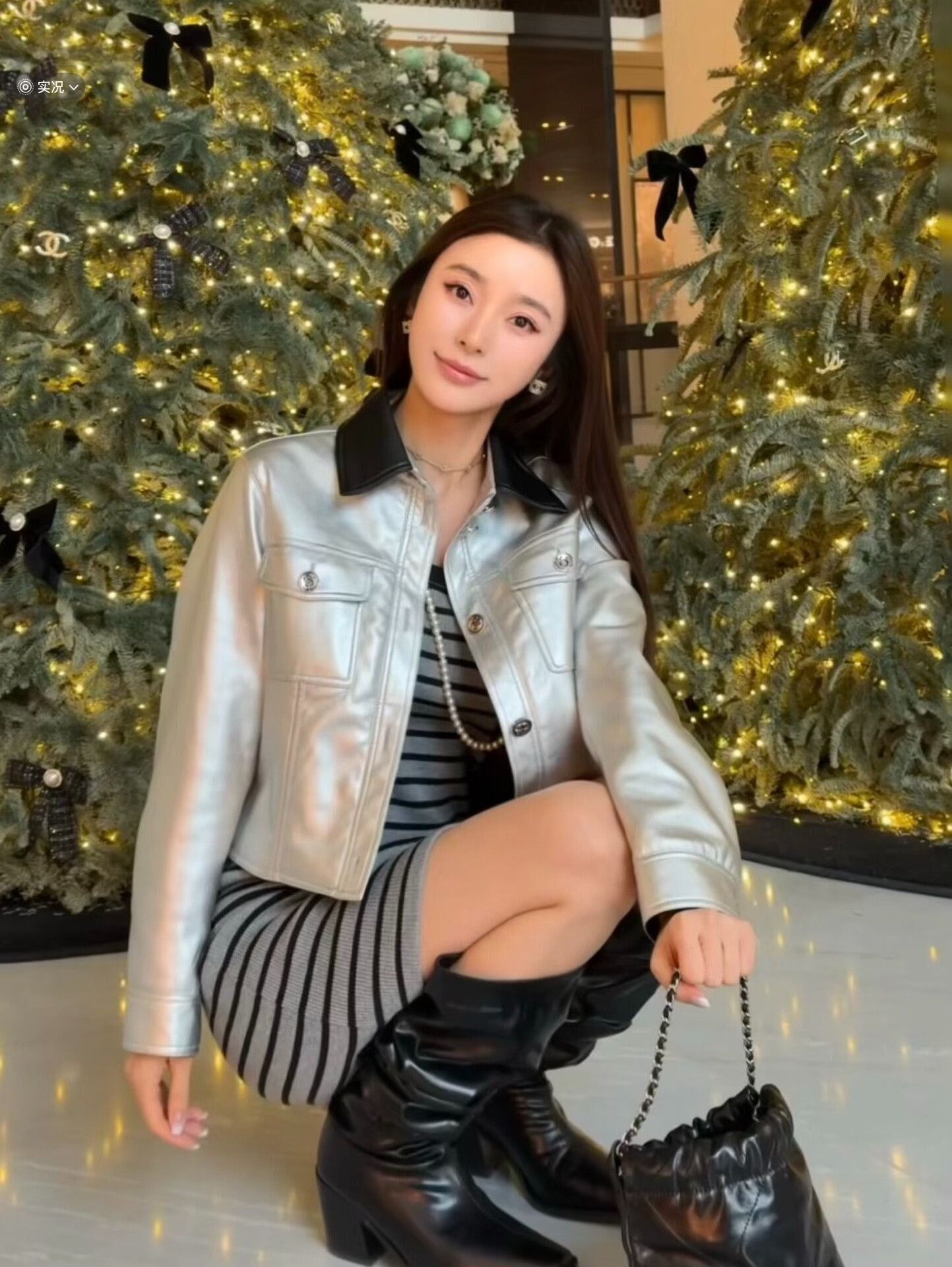 Chanel Chanel 24B Silver Gray Leather Jacket Size S / US 4 / IT 40 - 8 Thumbnail