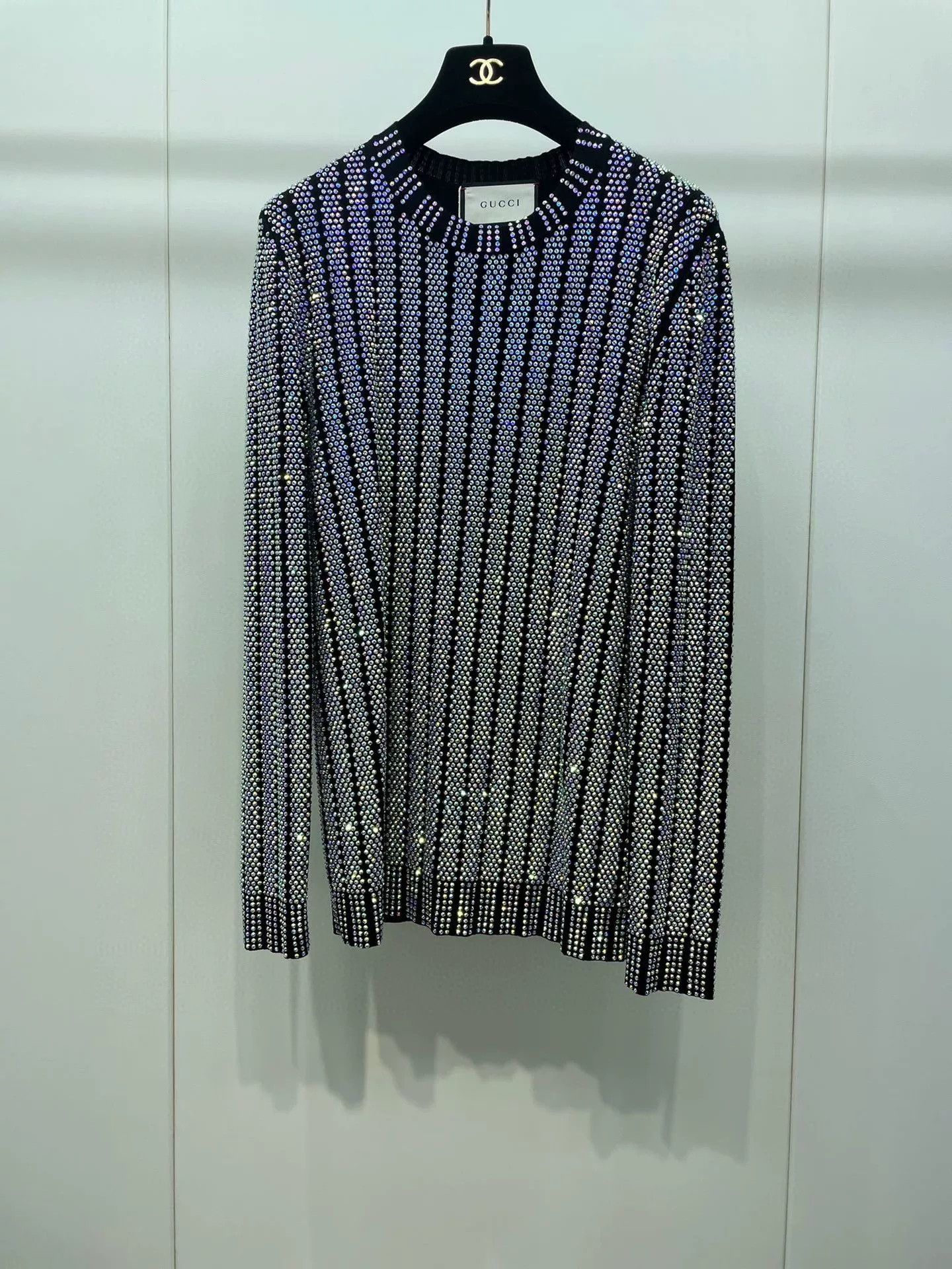Gucci Gucci Crystal Embellished Black Top Size M / US 6-8 / IT 42-44 - 2 Thumbnail