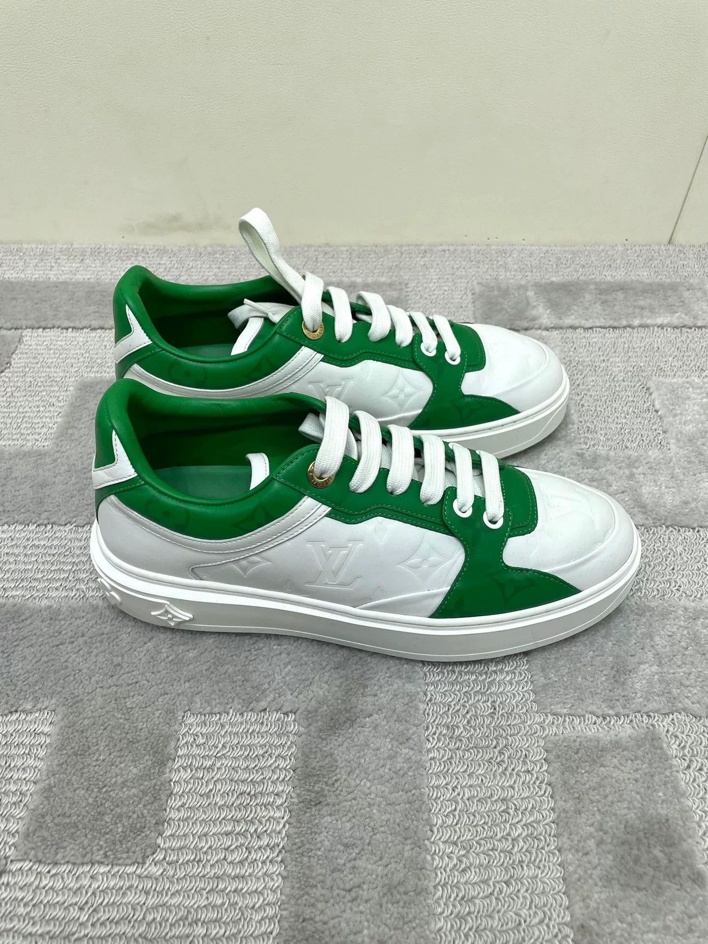 Louis Vuitton LV White Green Colorblock Casual Shoes Size US 6.5 / IT 36.5 - 2 Thumbnail