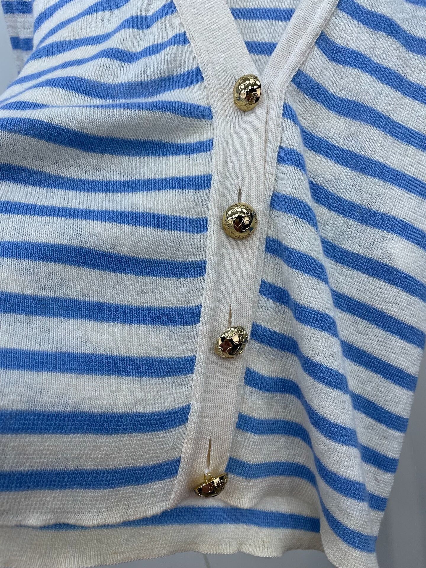 Dior Dior Blue White Striped Knit Cardigan Size XS / US 0-2 / IT 36-38 - 4 Thumbnail