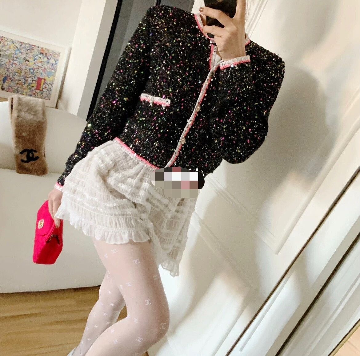 Chanel Chanel 24C Black Sequin Knit Cardigan Size S / US 4 / IT 40 - 9 Thumbnail