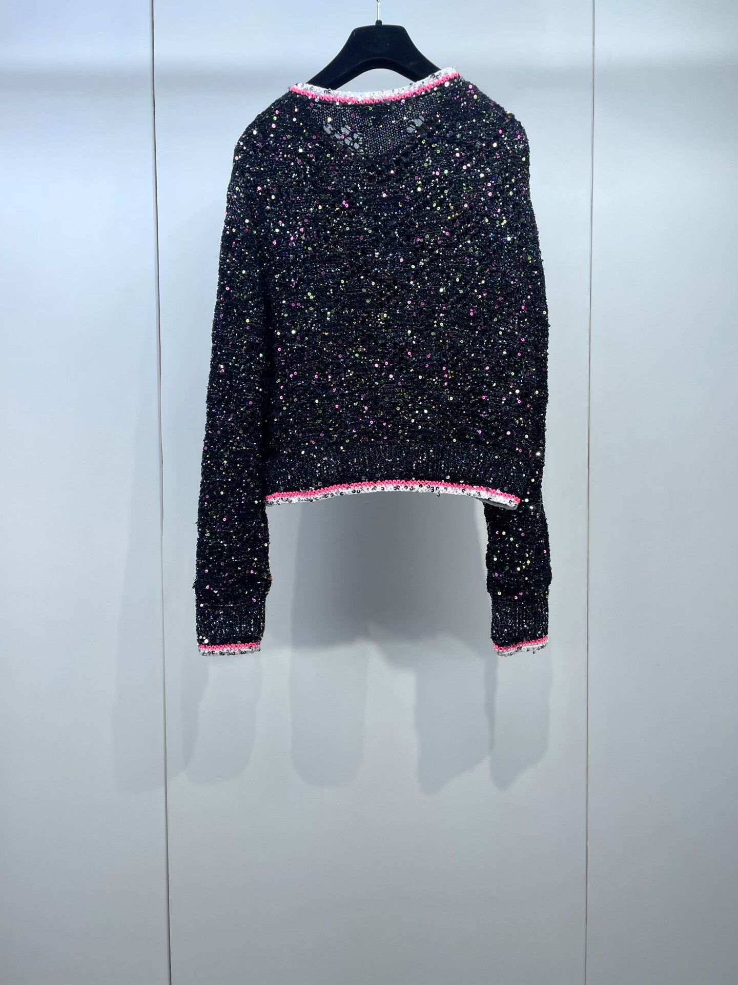 Chanel Chanel 24C Black Sequin Knit Cardigan Size S / US 4 / IT 40 - 2 Thumbnail
