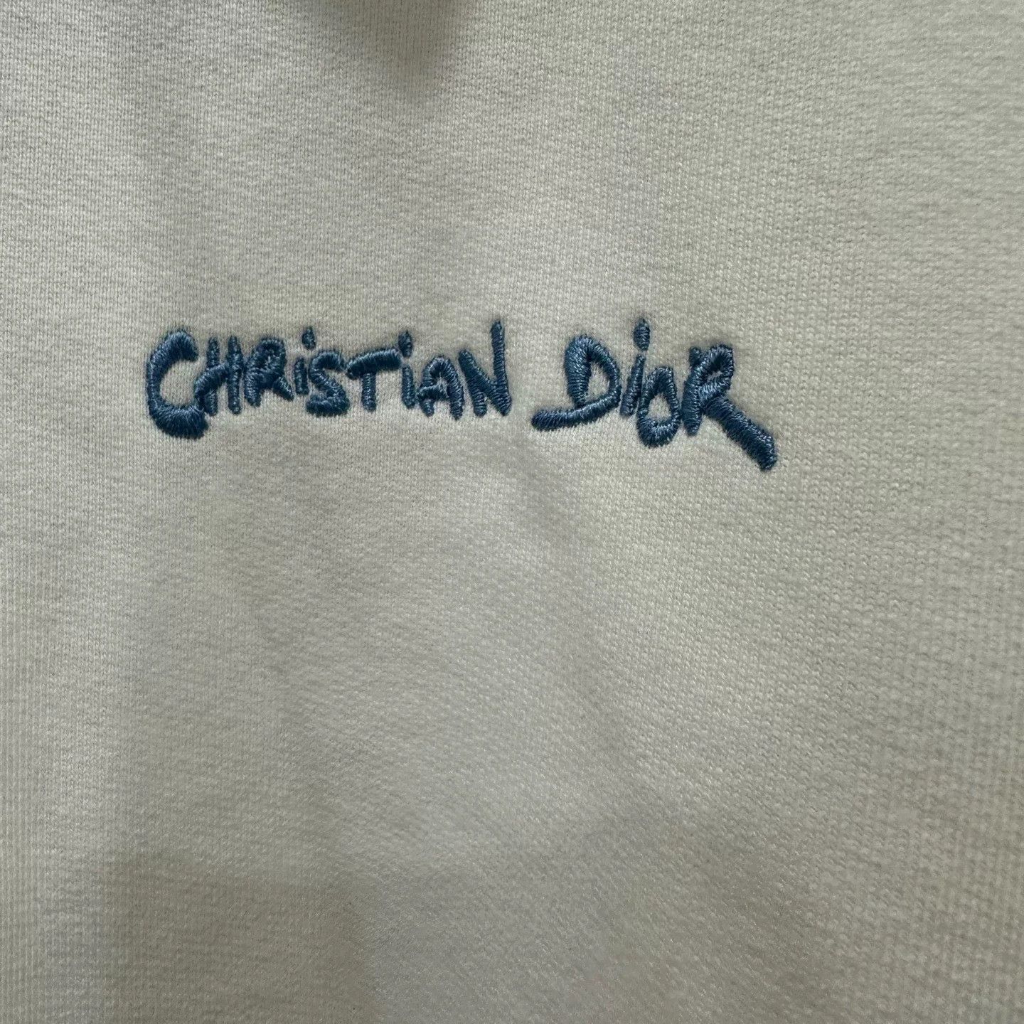 Dior Dior White Logo Embroidered Half-Zip Sweatshirt Size US M / EU 48-50 / 2 - 7 Thumbnail