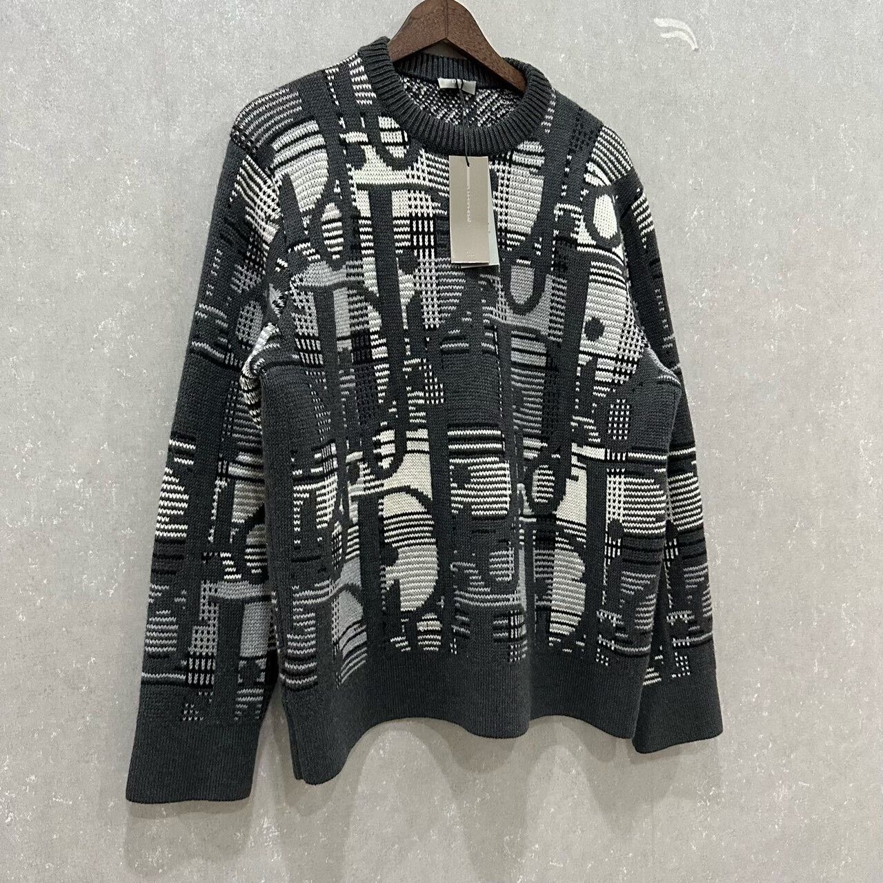 Dior Dior Black White Logo Wool Sweater Size US M / EU 48-50 / 2 - 3 Thumbnail