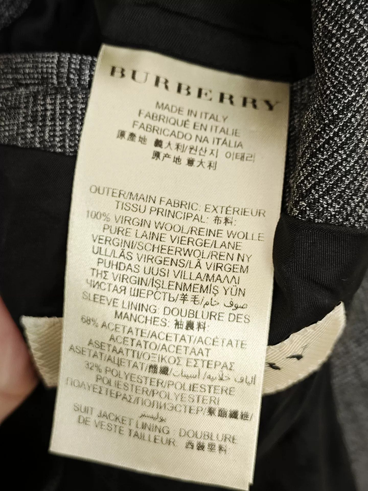 Burberry Burberry Men's Gray Check Blazer Size US M / EU 48-50 / 2 - 5 Thumbnail