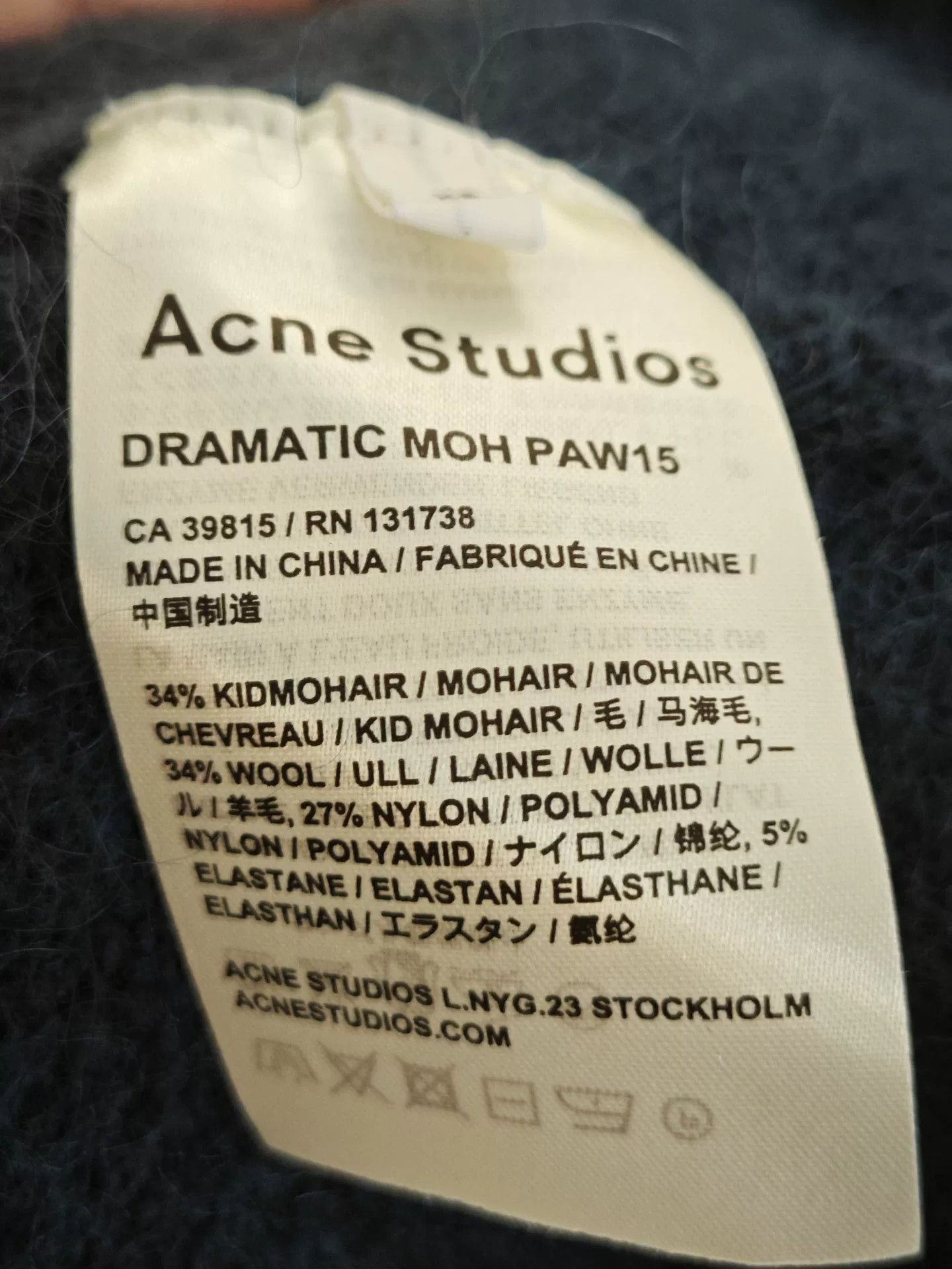 Acne Studios Acne Studios Navy Mohair Sweater Size XS / US 0-2 / IT 36-38 - 5 Thumbnail