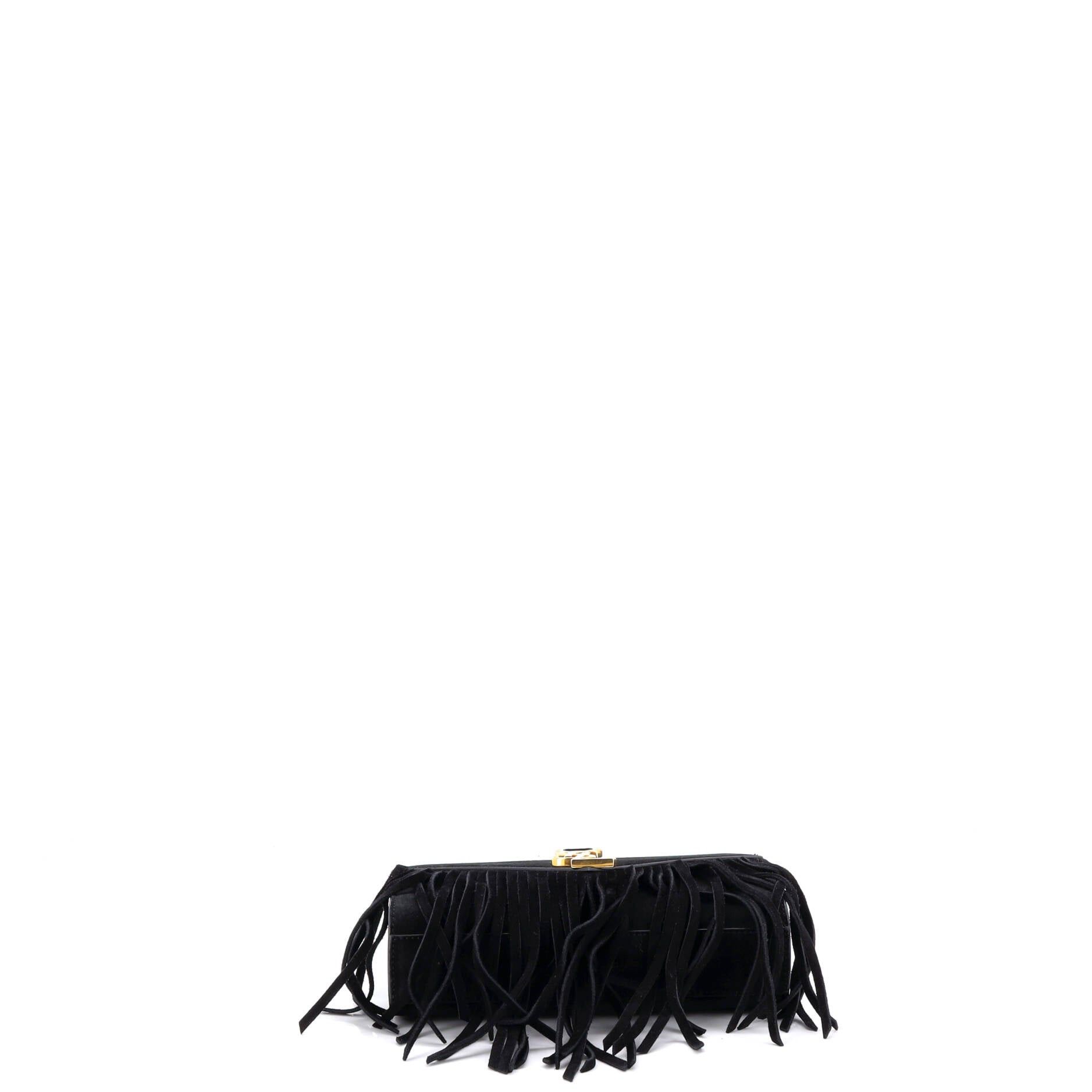 Saint Laurent Paris Classic Monogram Fringe Crossbody Bag Size ONE SIZE - 4 Thumbnail