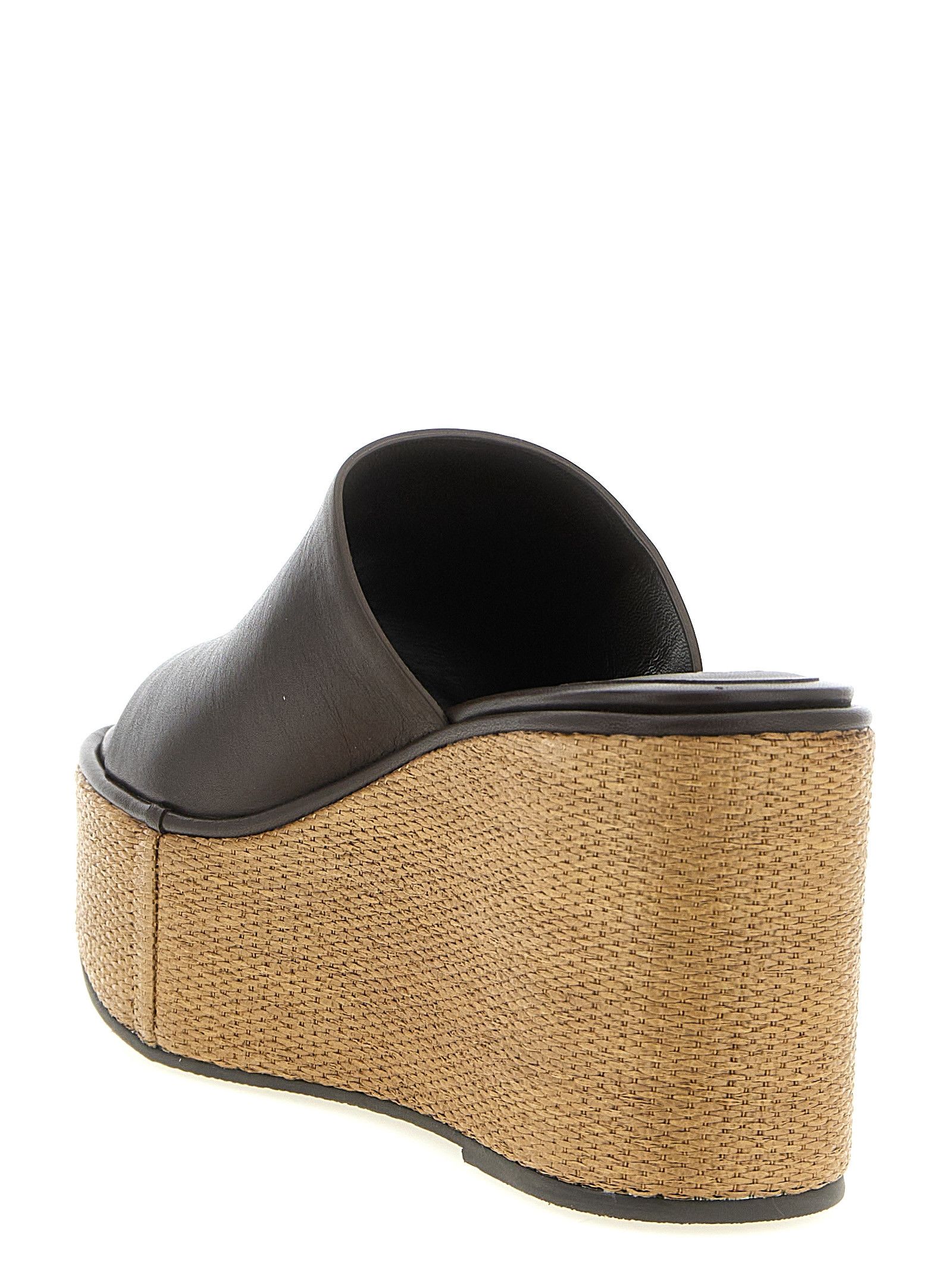 Brunello Cucinelli Leather And Raffia Wedges Size US 9 / IT 39 - 3 Thumbnail