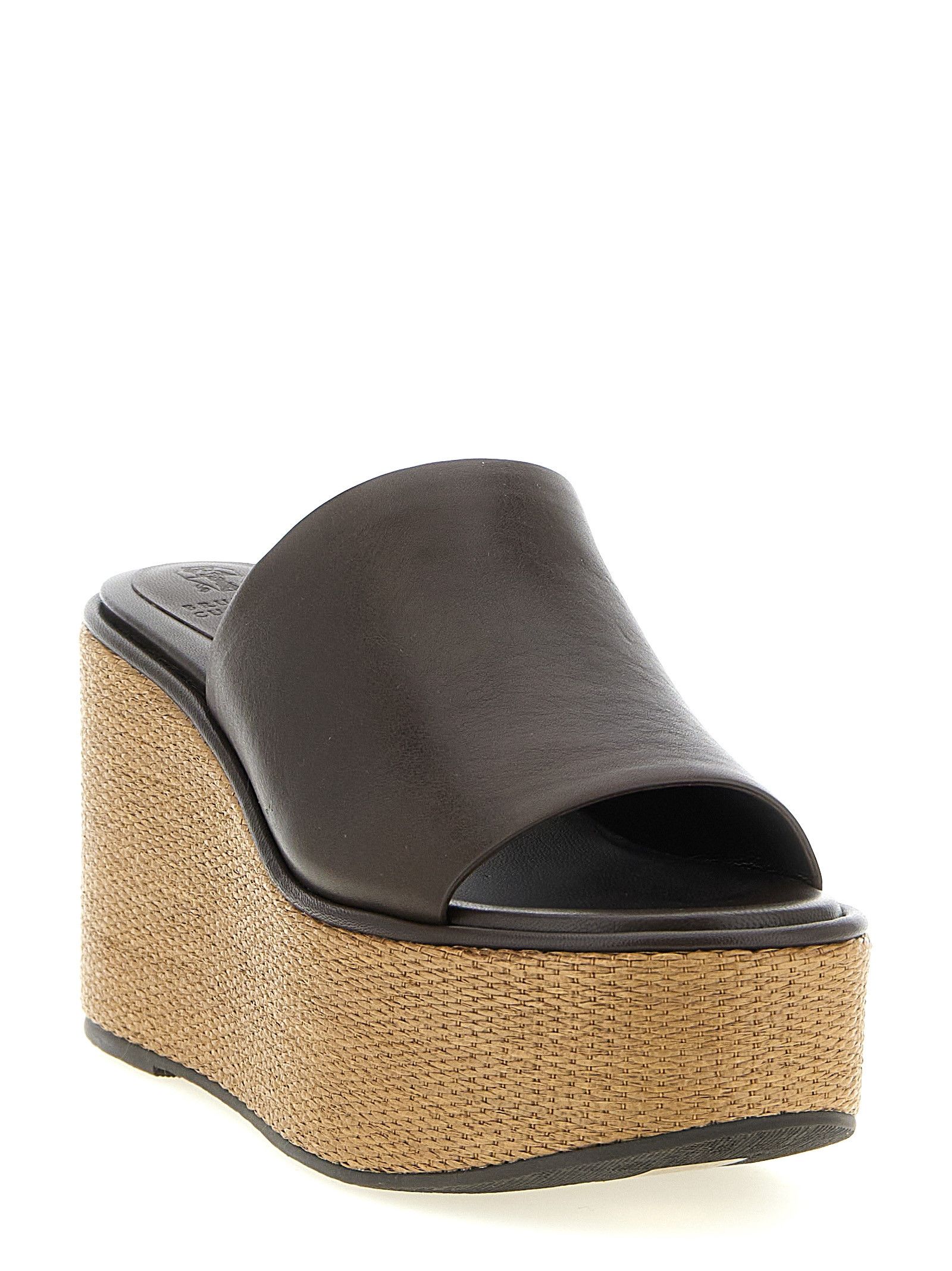 Brunello Cucinelli Leather And Raffia Wedges Size US 10 / IT 40 - 2 Thumbnail